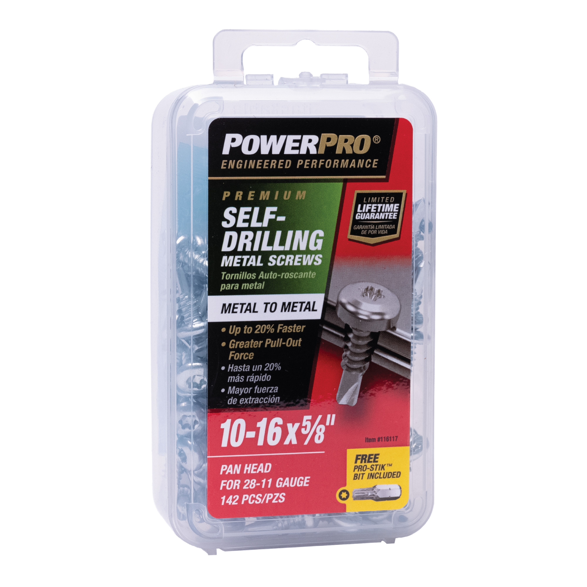 Power Pro Premium Zinc Sheet Metal Self-Drilling Screws (#10-32 x 5/8 in.) - 142 pc