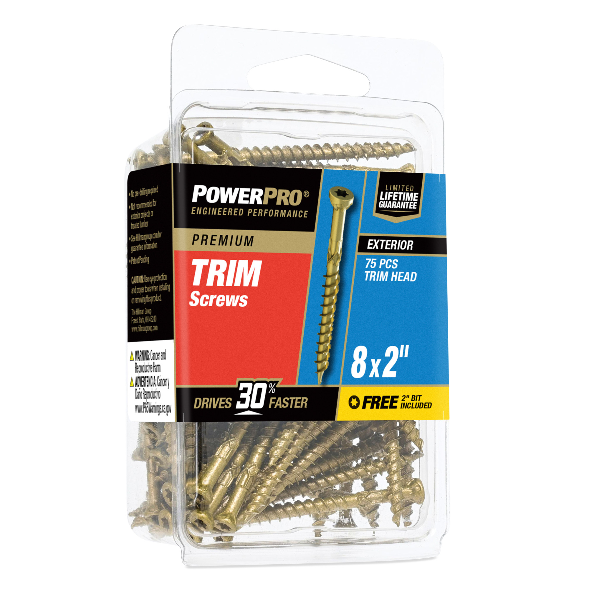 Power Pro� Premium Bronze Exterior Trim Screws (#8 x 2 in.) - 75pc