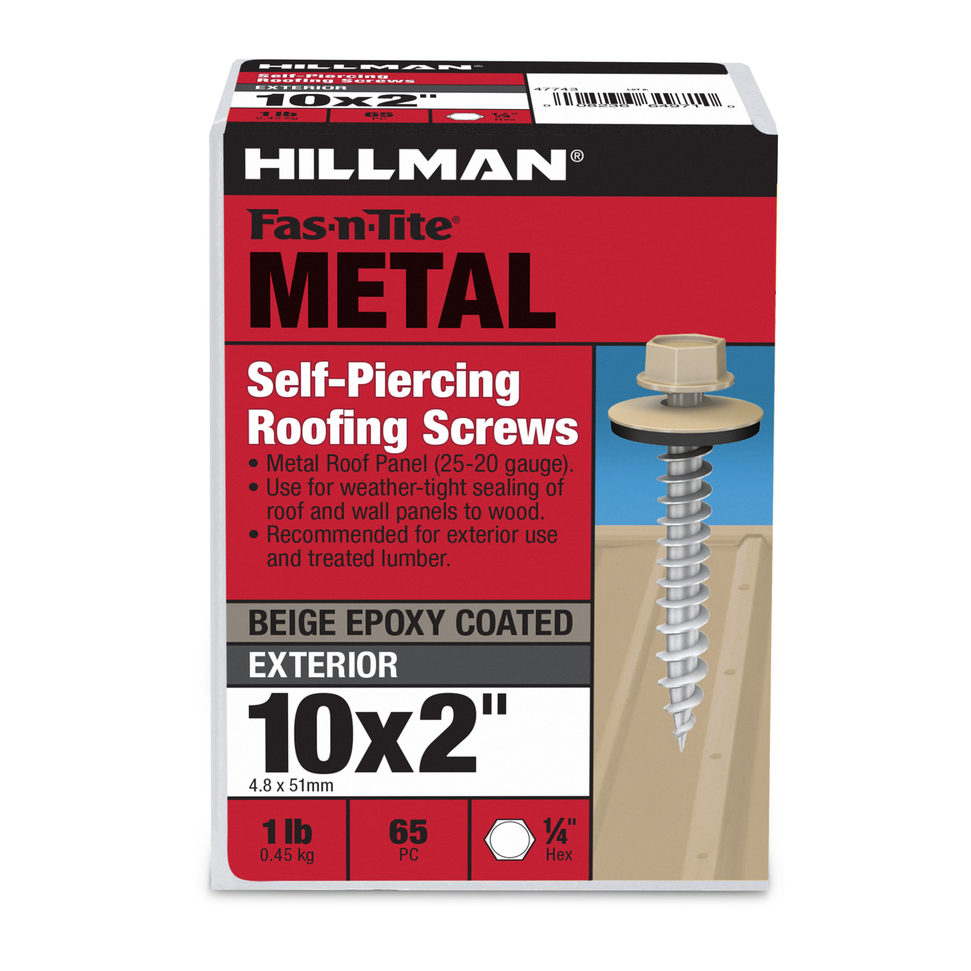 Hillman Beige Painted Self-Piercing Sheeter (#10 x 2 in.)