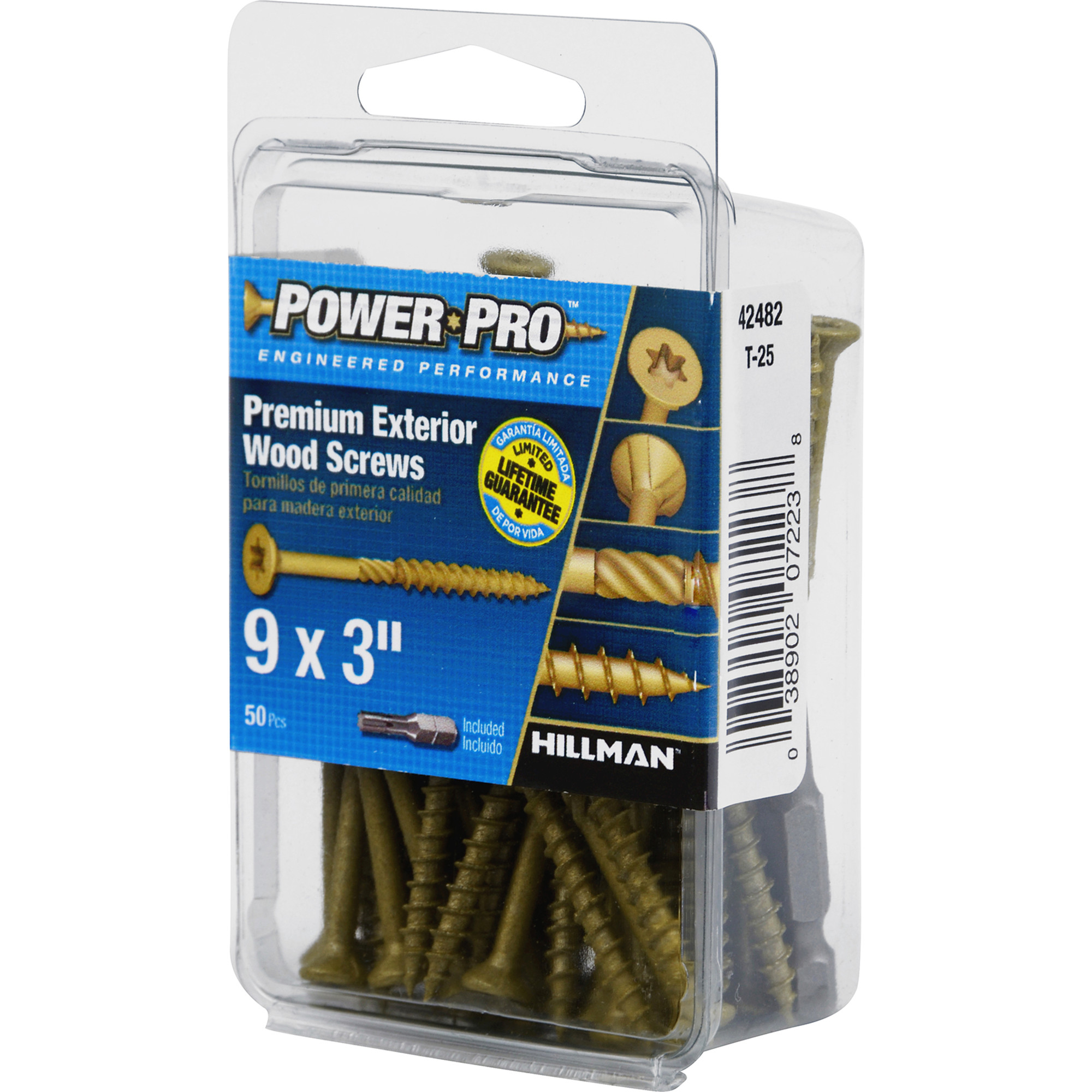 Power Pro Premium Bronze Exterior Wood Screws (#9 x 3 in.) - 50 pc