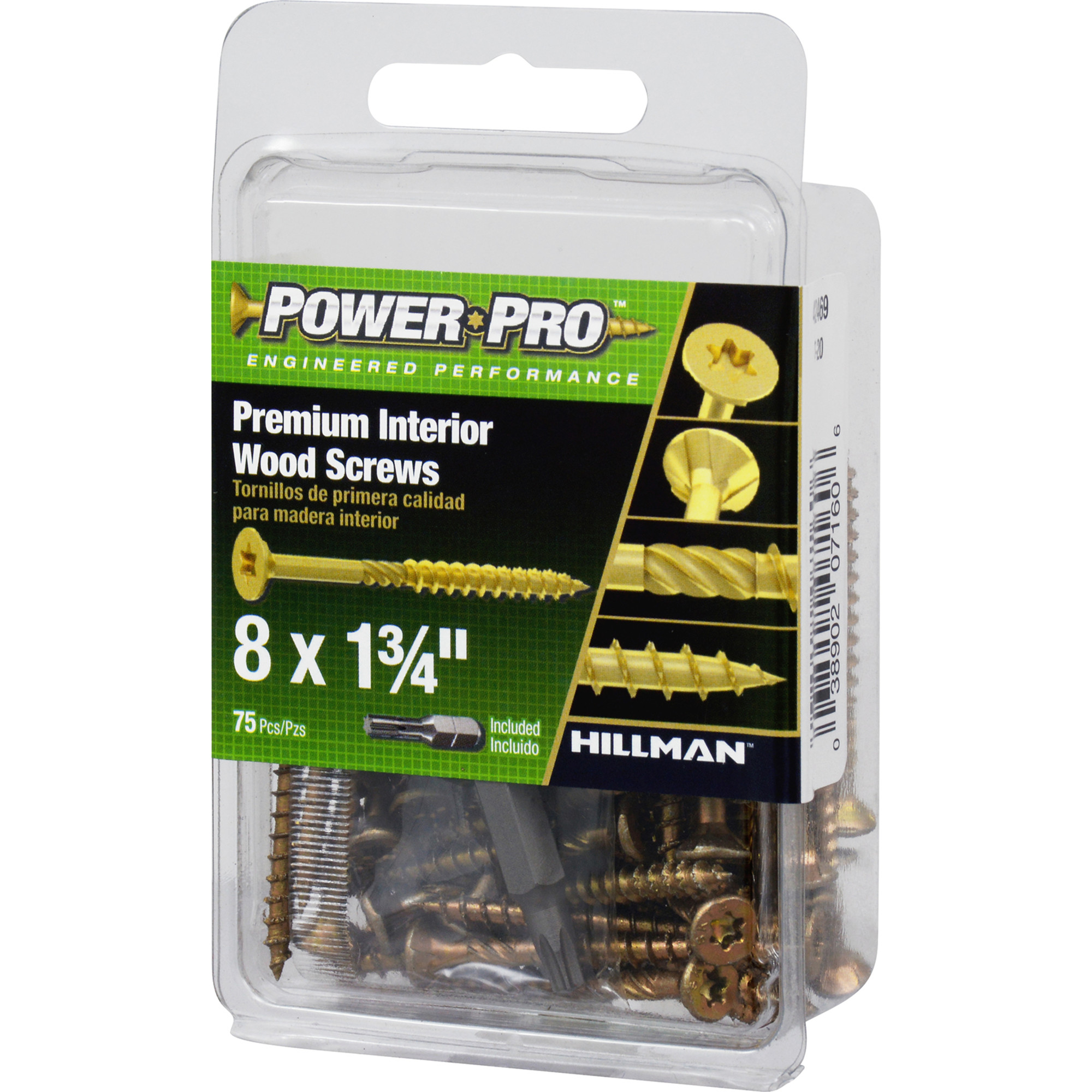 Power Pro Premium Interior Wood Screws (#8 x 1-3/4 in.) - 75 pc