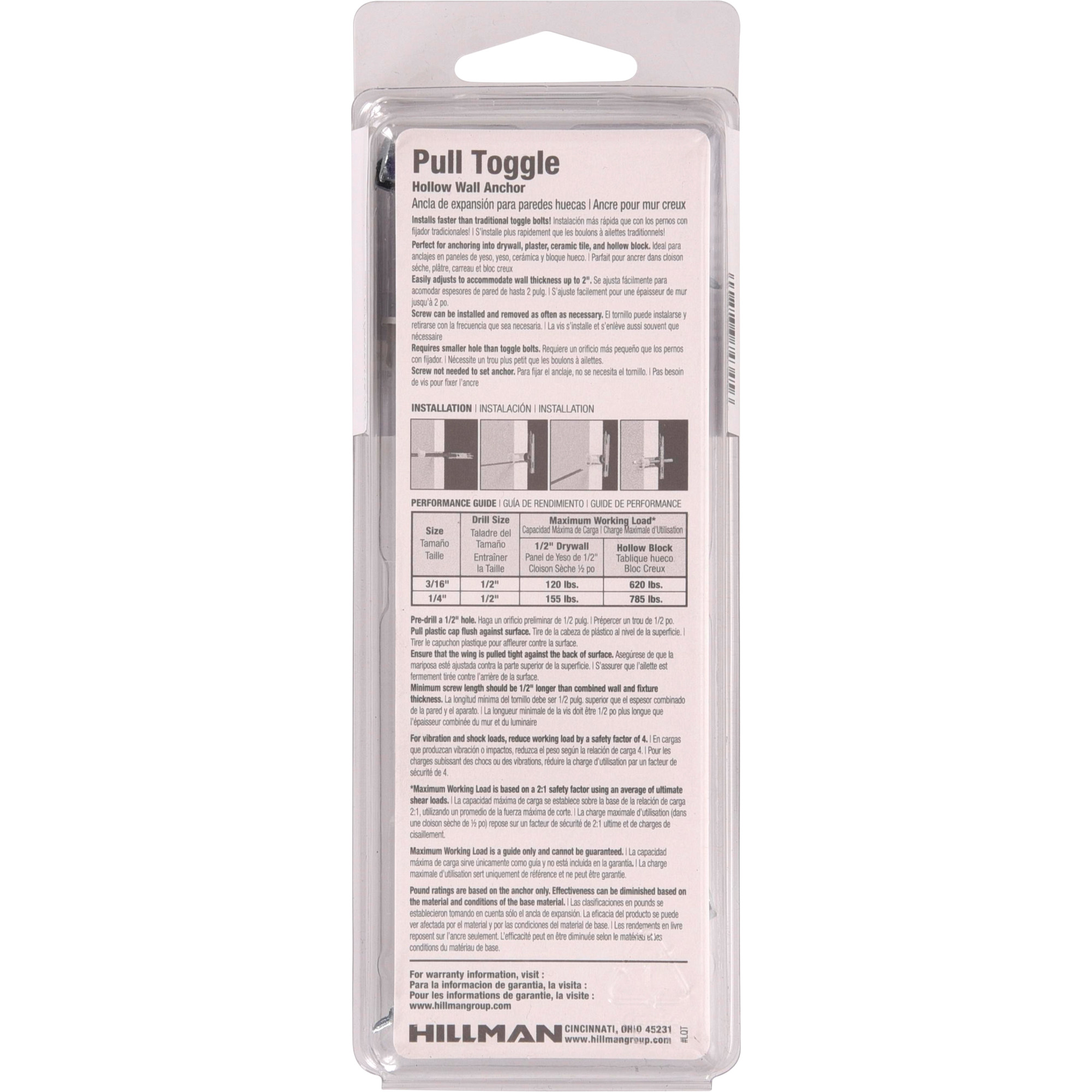 Hillman Pull Toggles w/Screws (1/4 in.) - 2 pc