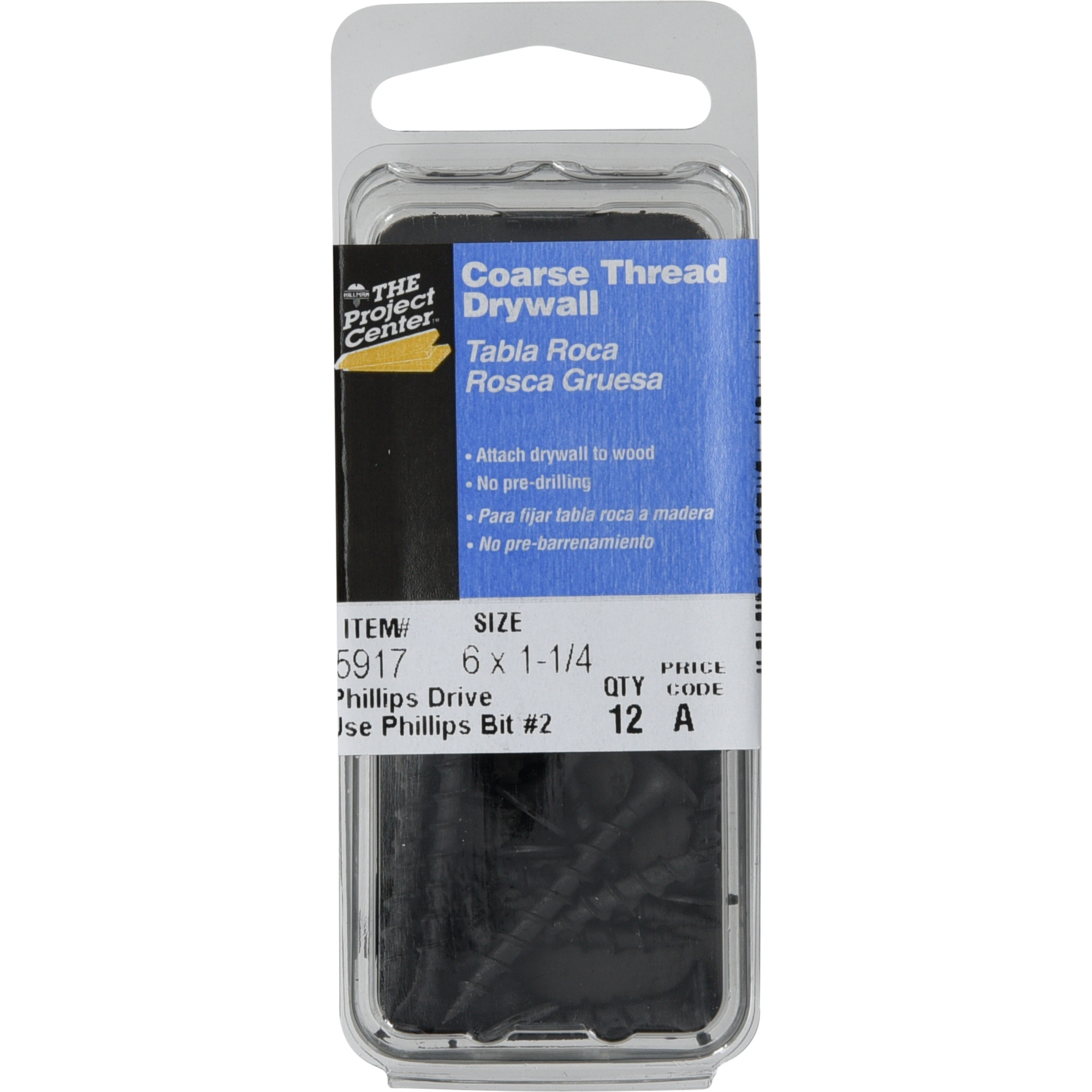 Project Center Coarse Thread Drywall Screws (#6 x 1-1/4 in.) - 12 pcv