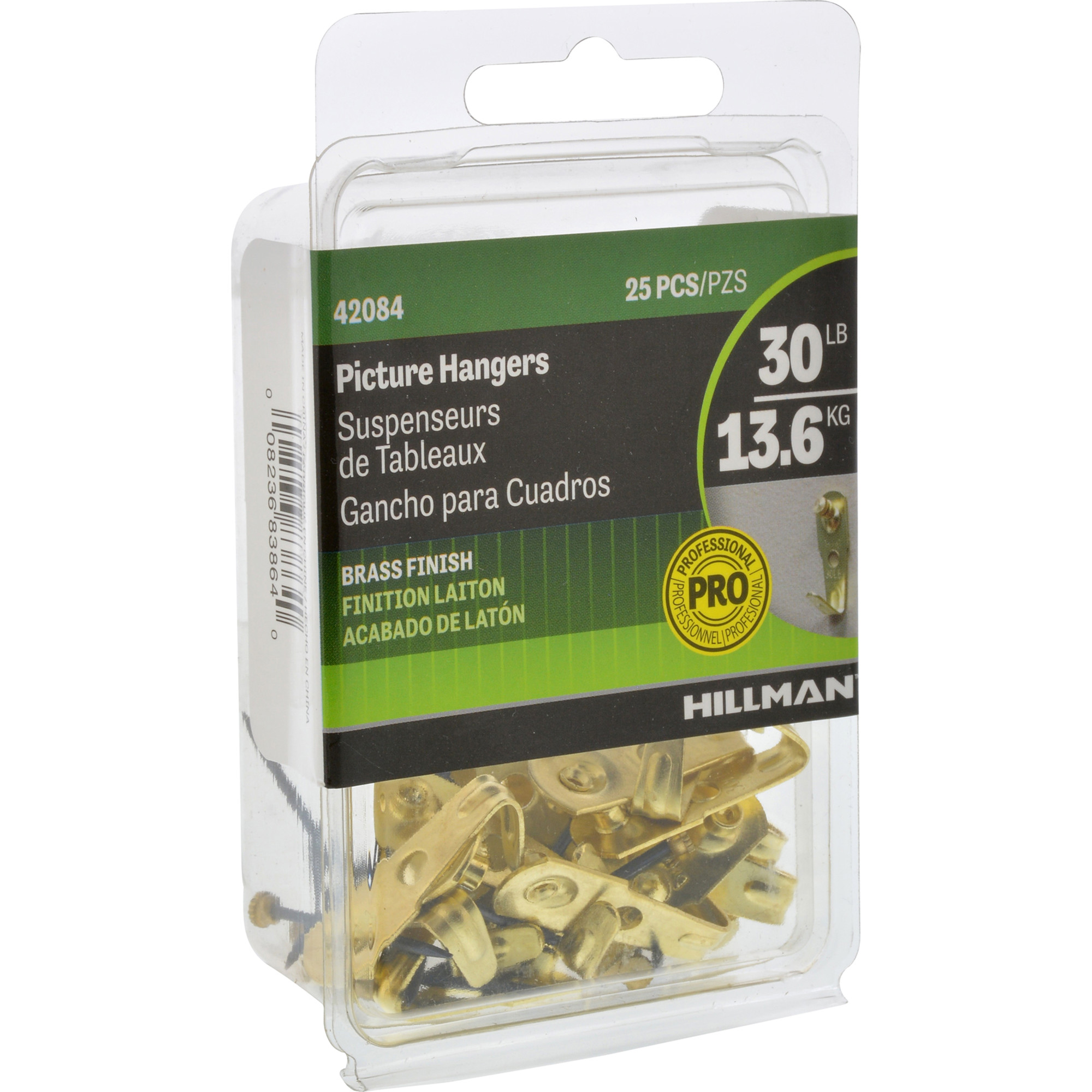 Hillman Professional Picture Hangers Brass 30lb 25 Pack