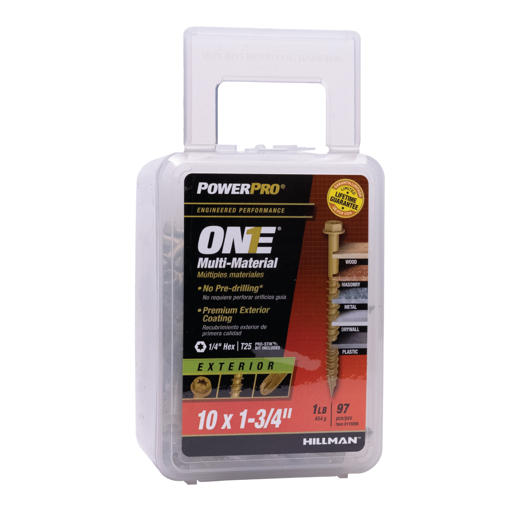 Power Pro ONE Hex Exterior Bronze Multi-Material Screws (#10 x 1-3/4 in.) - 97 pc