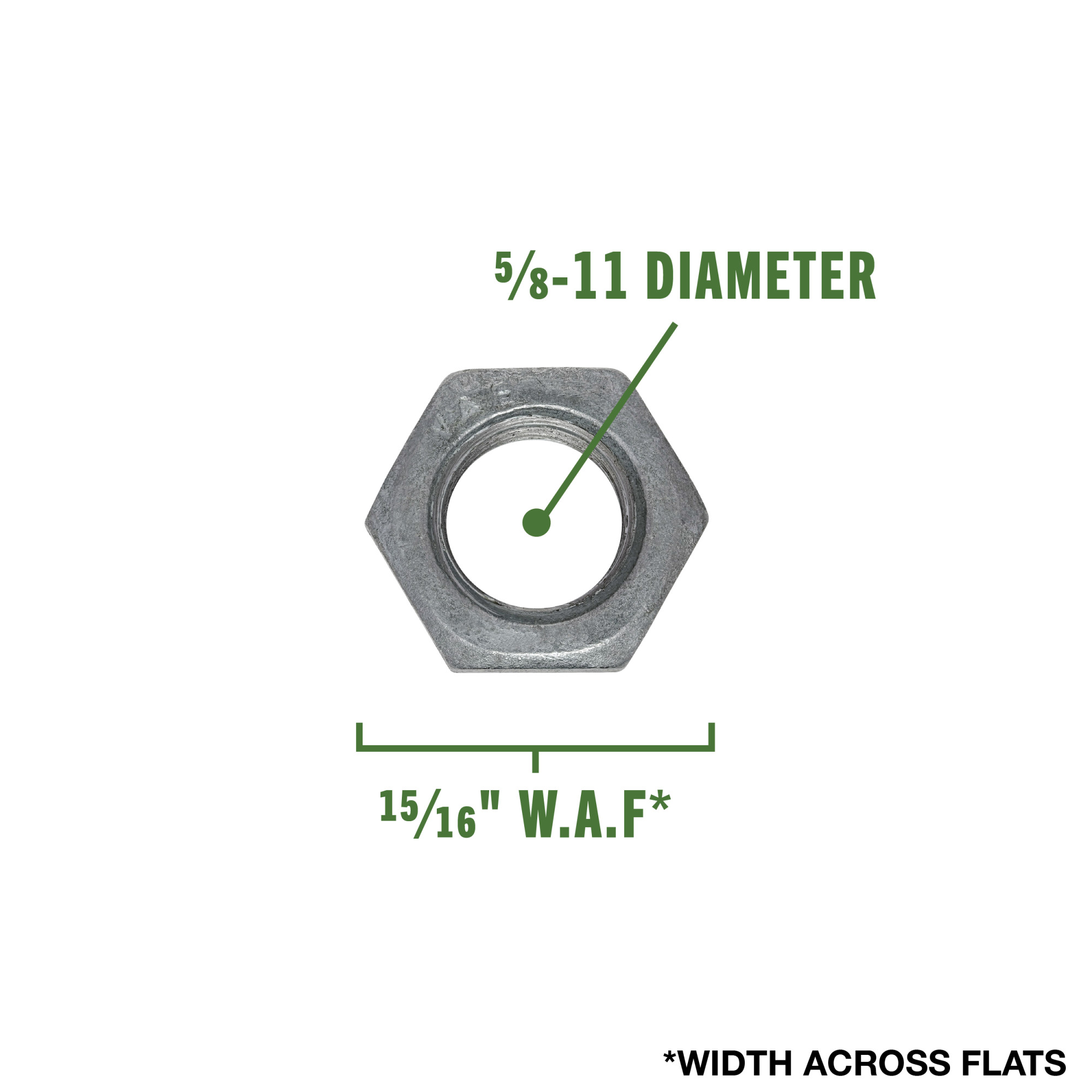Hillman Coarse Galvanized Hex Nuts (5/8 in.-11) - 25 pc
