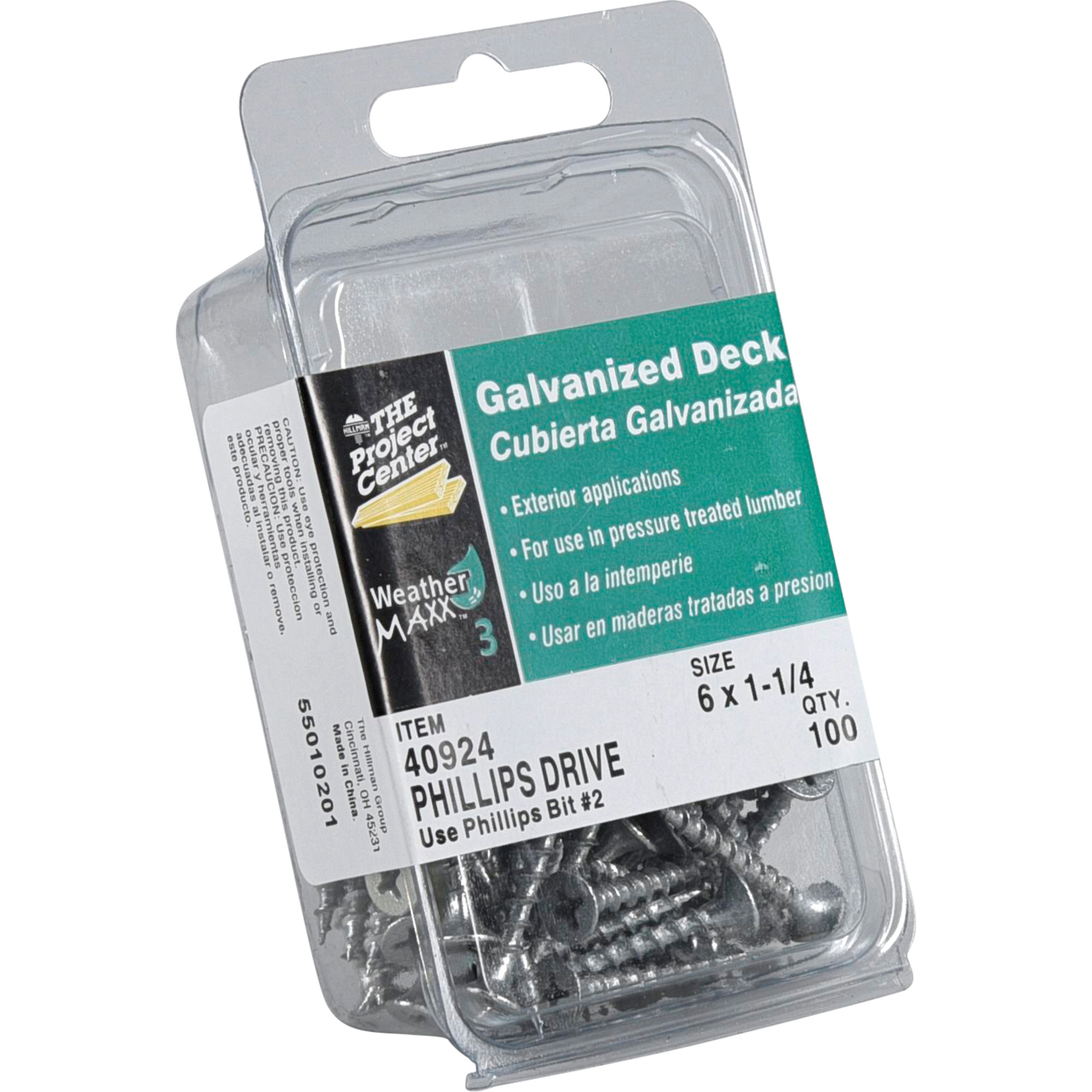 Project Center Galvanized Phillips Deck Screws (#6 x 1-1/4 in.) - 100 pc
