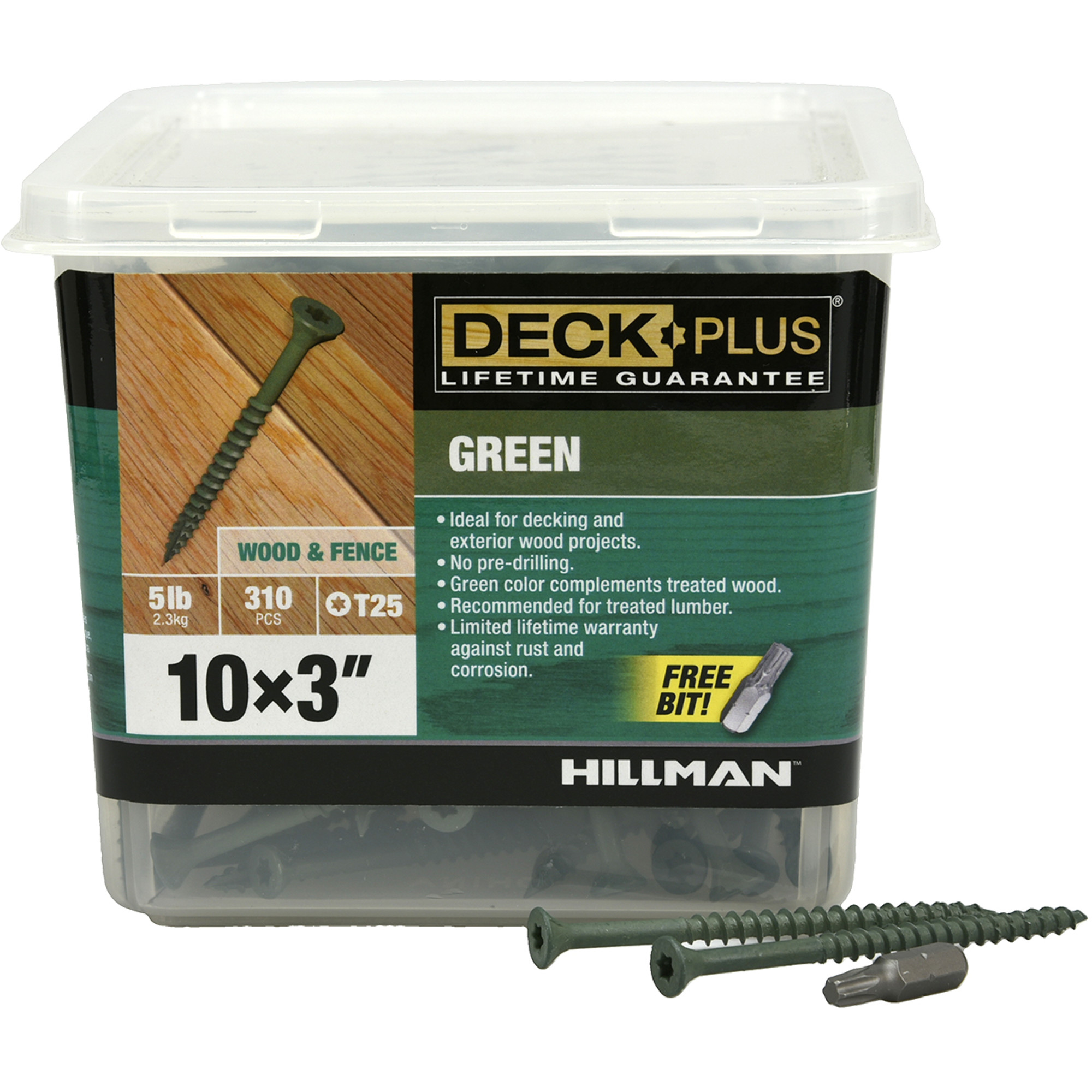 Deck Plus Green Deck Screws (#10 x 3 in.)