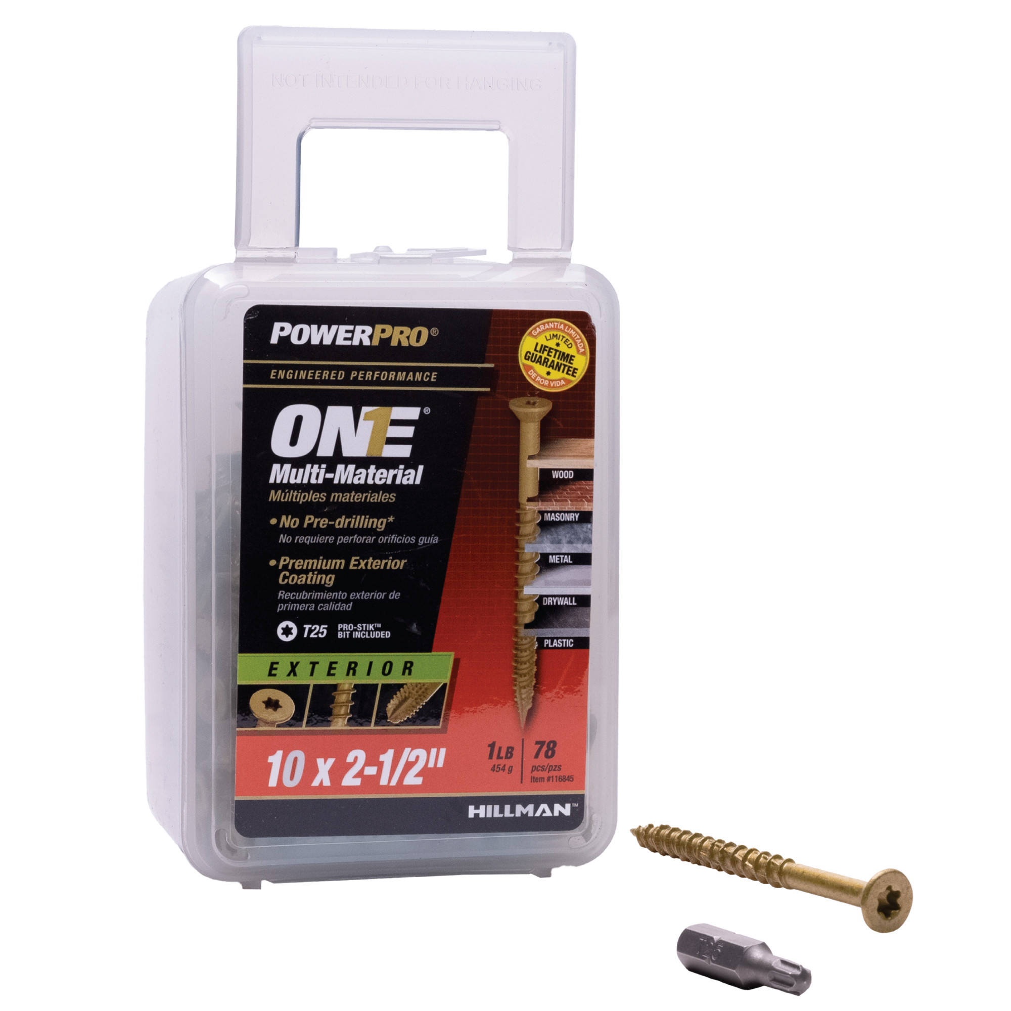 Power Pro ONE Flat Exterior Bronze Multi-Material Screws (#10 x 2-1/2 in.) - 78 pc