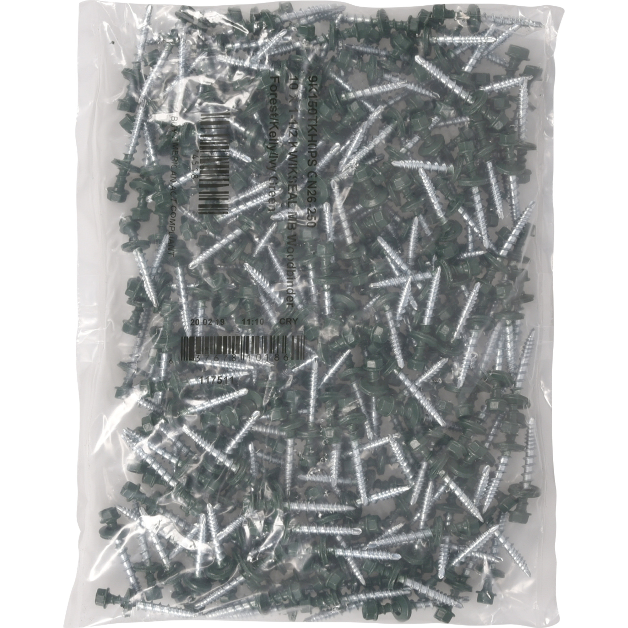 Power Pro Green Self Drilling Metal-to-Wood Roofing Screws (#10 x 1-1/2 in.)-250 pc