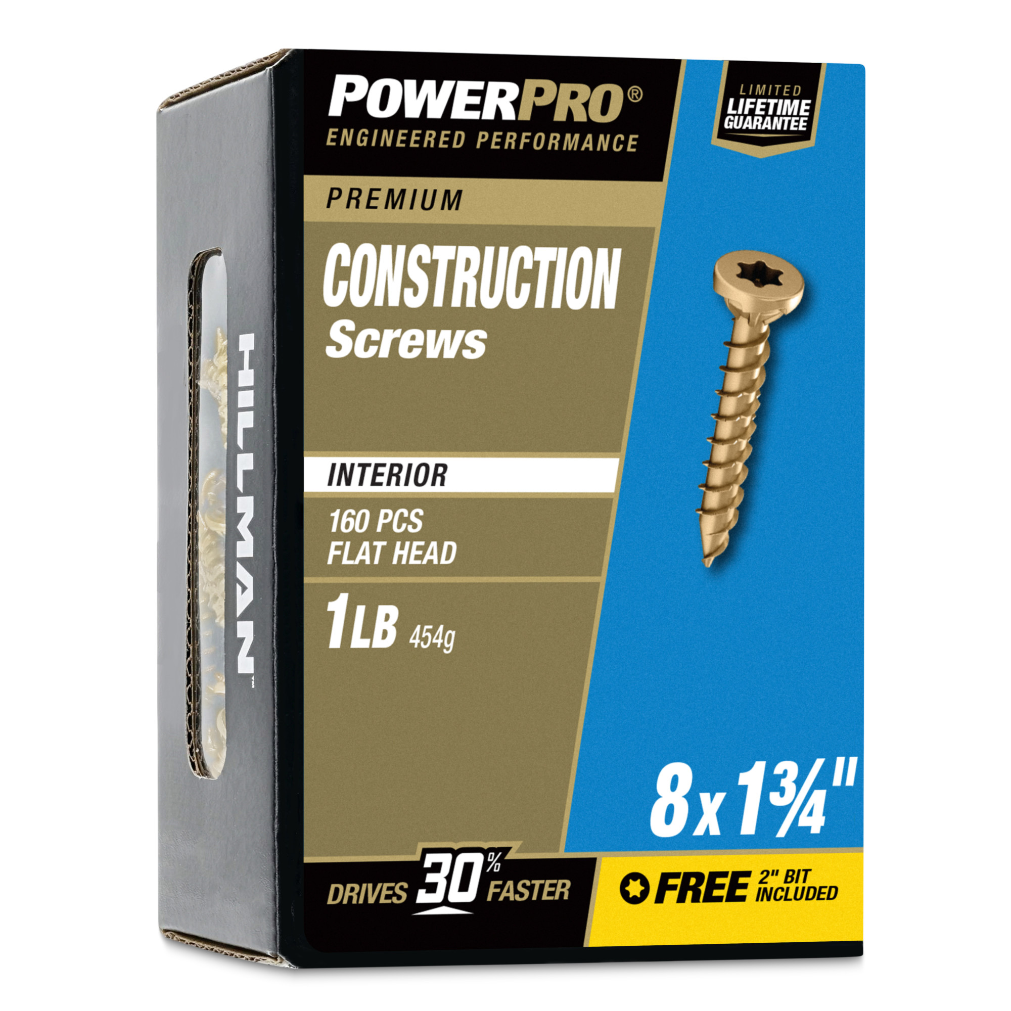 Power Pro Premium Interior Construction Screws (#8 x 1-3/4 in.) - 160 pc