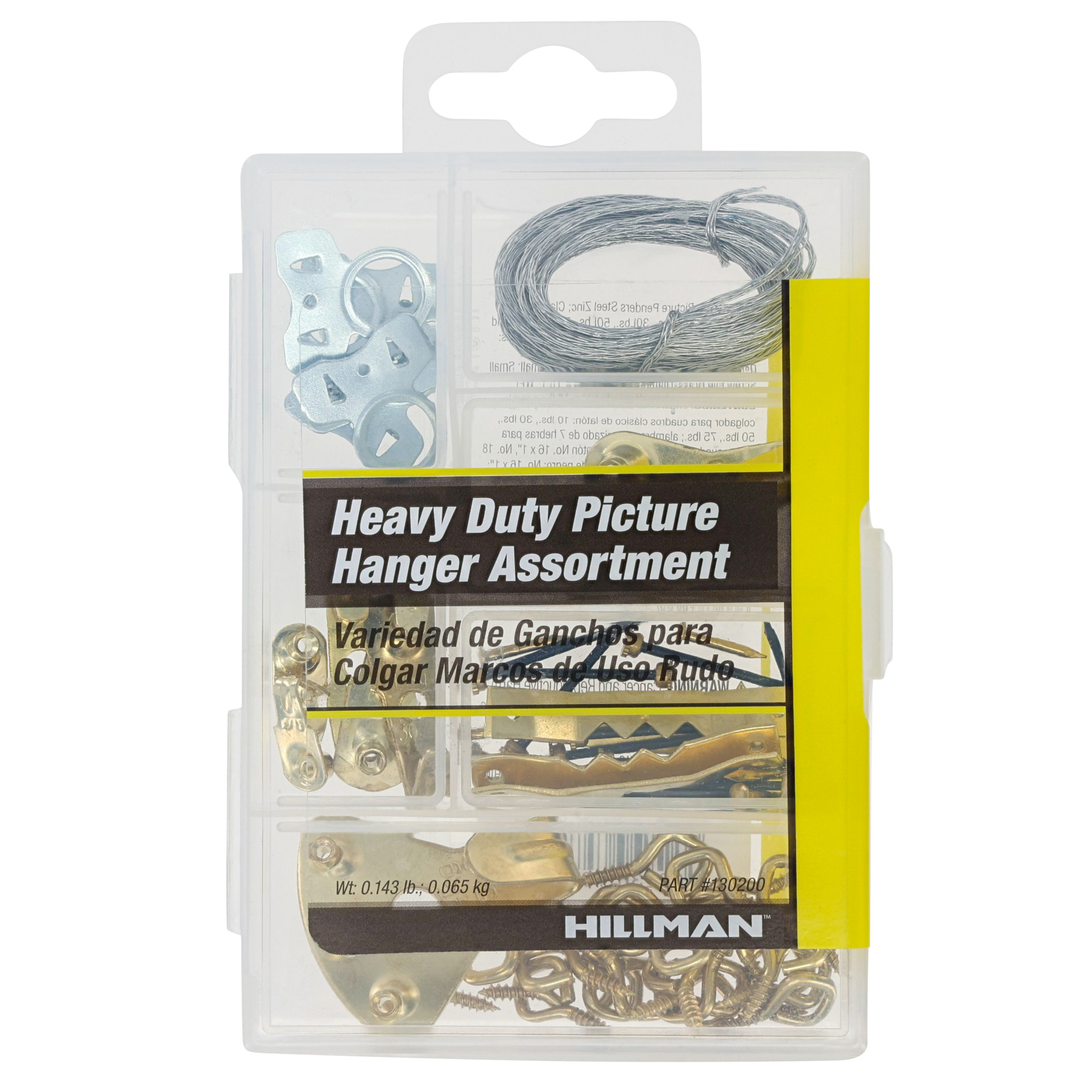 Hillman Heavy Duty Picture Hanger Assortment Small Kit (10-75lb) 60 Piece