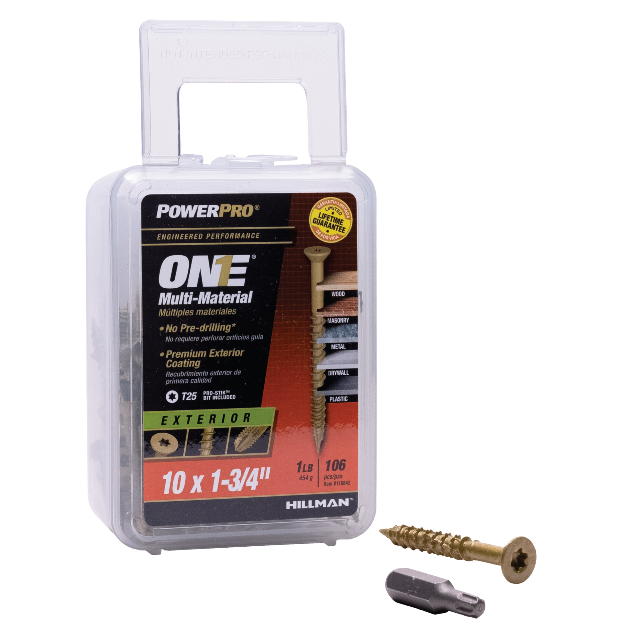 Power Pro ONE Flat Exterior Bronze Multi-Material Screws (#10 x 1-3/4 in.) - 106 pc