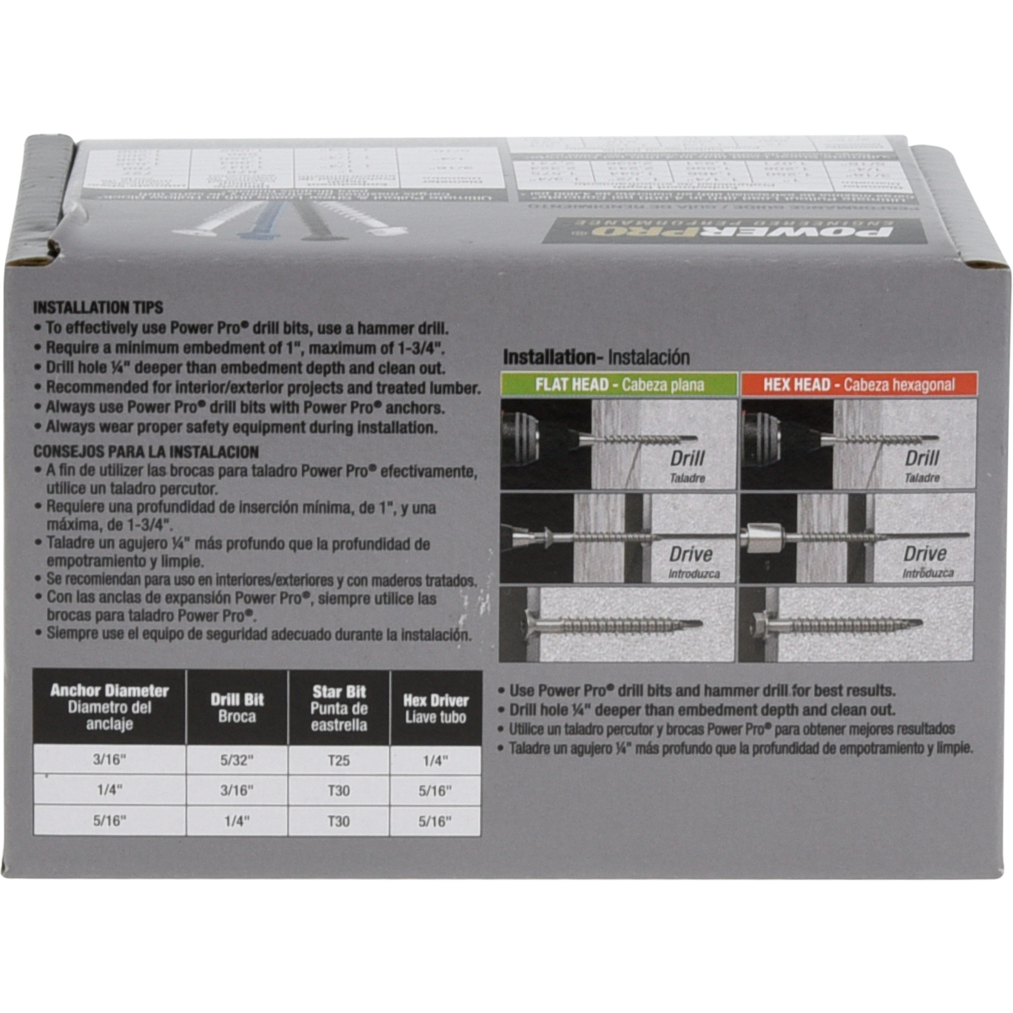 Power Pro White Flat-Head Concrete Screw Anchor (1/4 in. x 2-3/4 in.) - 100 pc