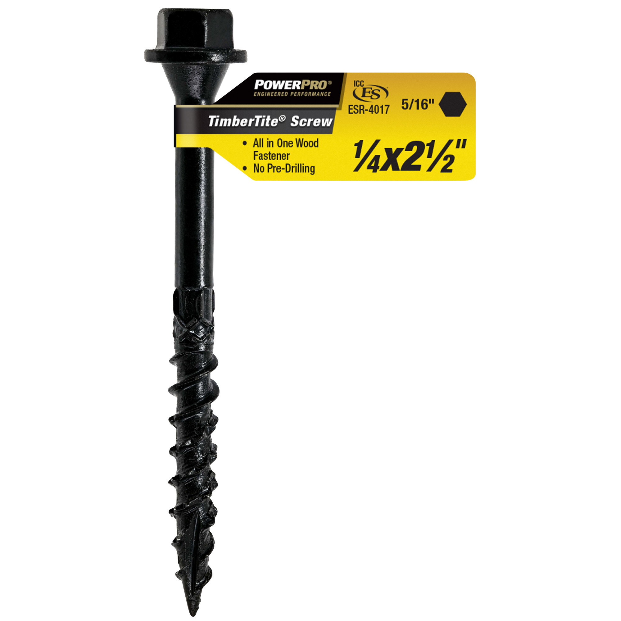 Power Pro TimberTite Structural Screws (1/4 in. x 2-1/2 in.) - 1 pc