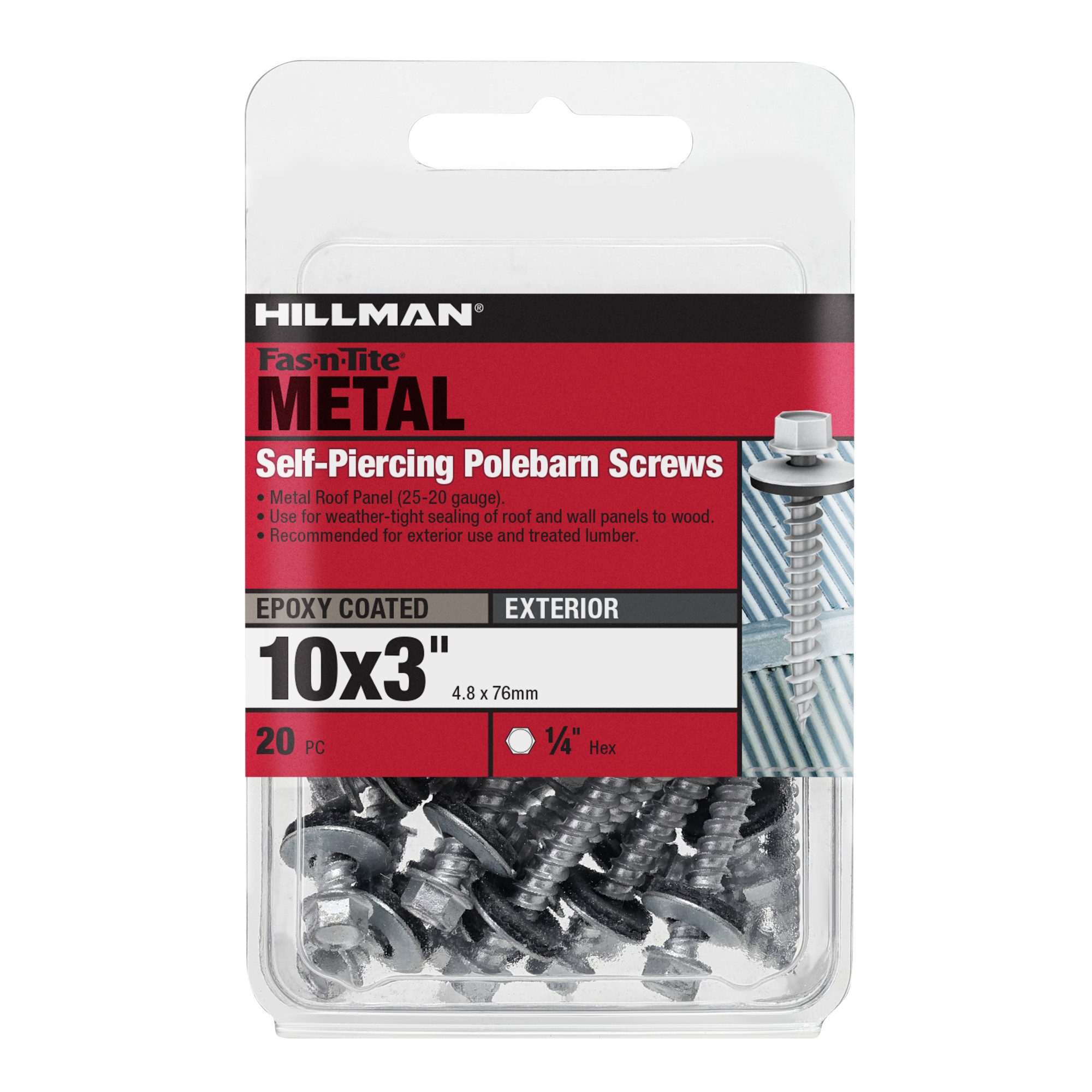 Hillman Self-Piercing Sheeter Screws (#10 x 3 in.) - 20 pc