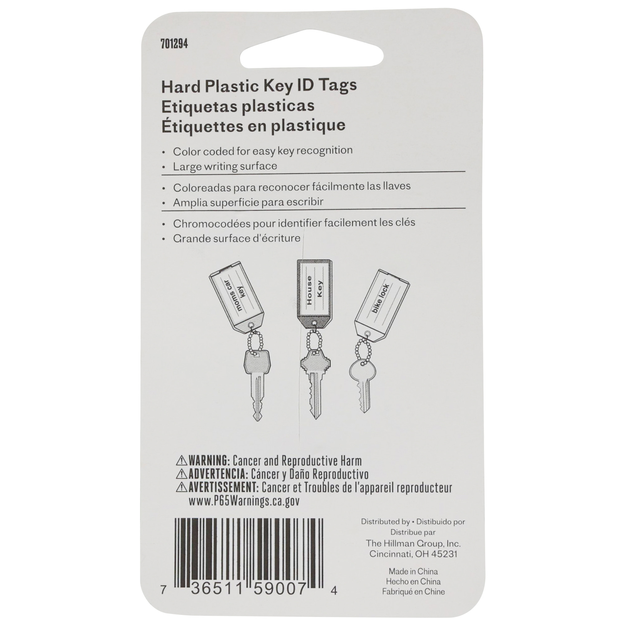 Hillman Plastic ID Tag with Chain 2 Pack