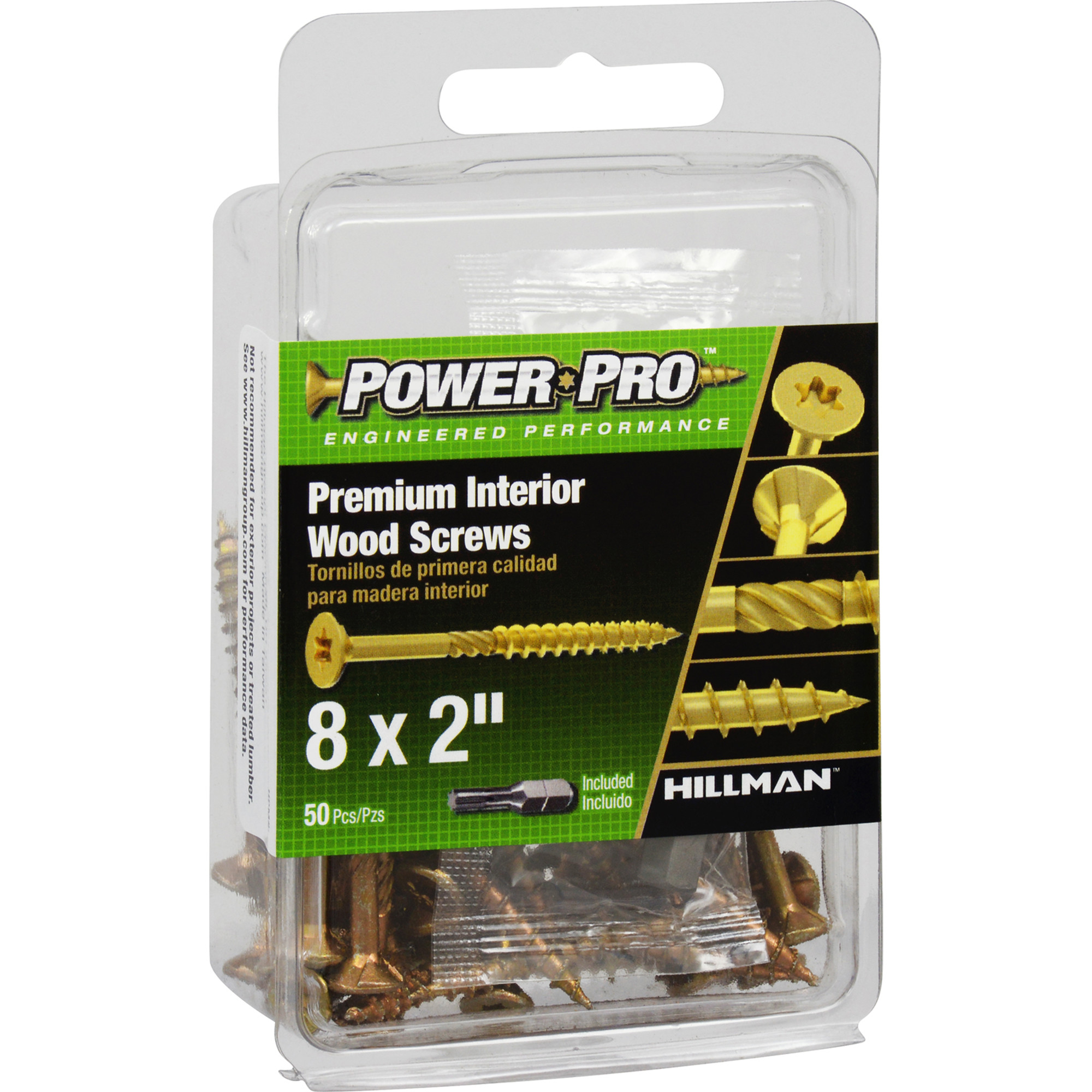 Power Pro Premium Interior Wood Screws (#8 x 2 in.) - 50 pc