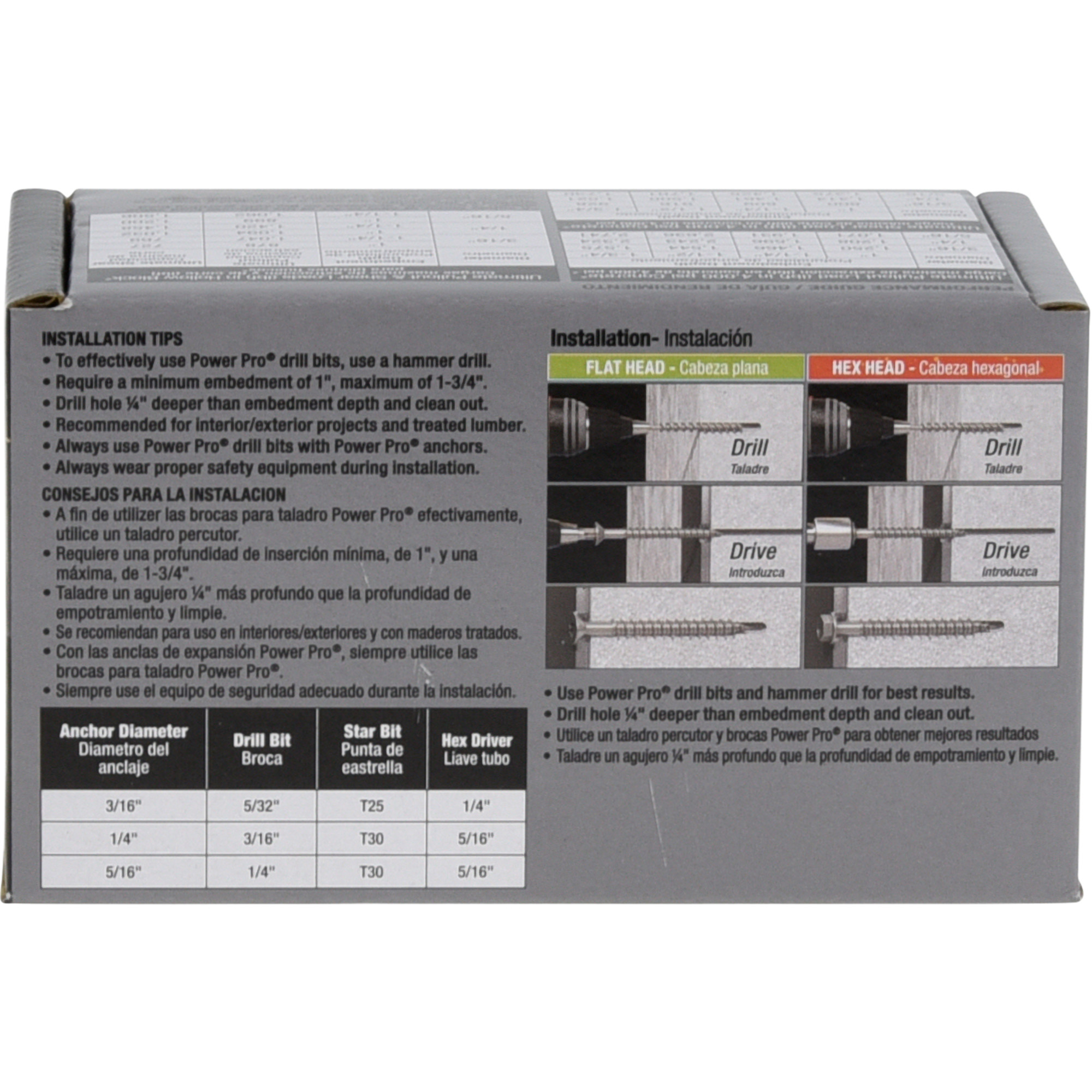 Power Pro White Flat-Head Concrete Screw Anchor (3/16 in. x 2-1/4 in.) - 100 pc