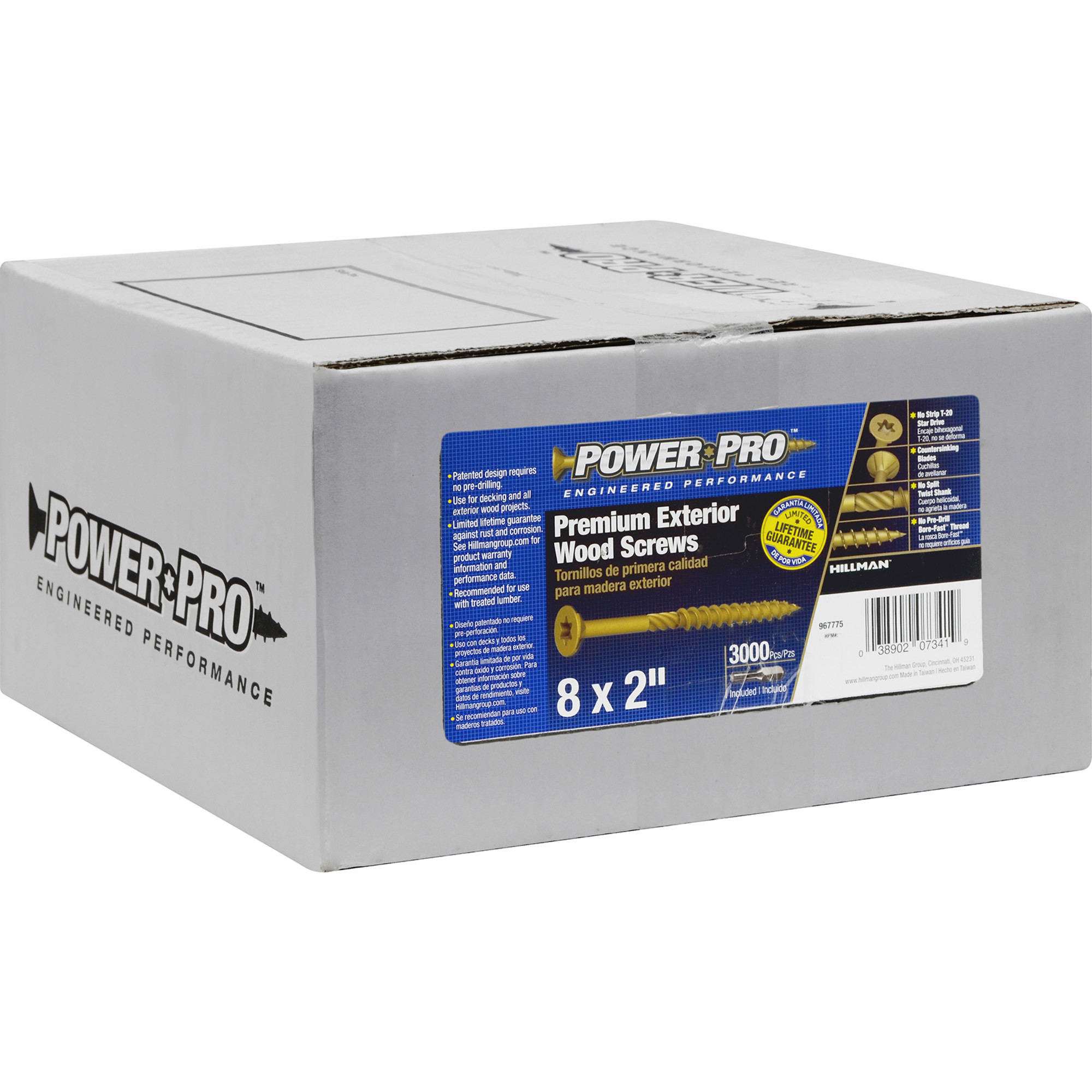 Power Pro Premium Bronze Exterior Wood Screws (#8 x 2 in.) - 3000 pc