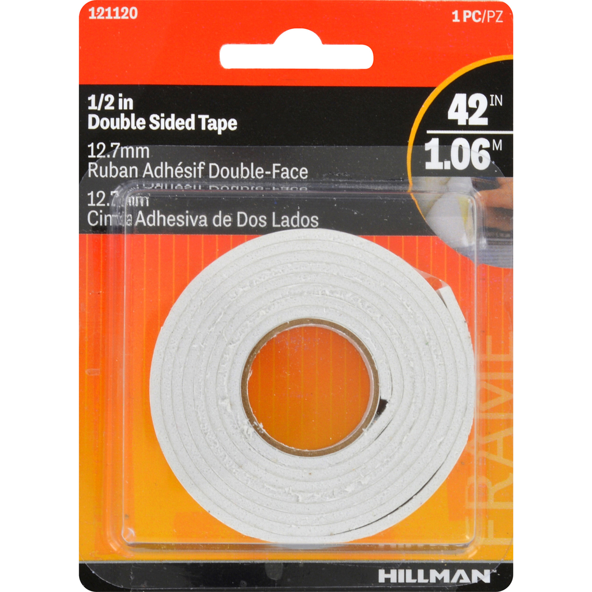Hillman Double Sided Removable Poster Tape (42 in. x 1/2 in.) 0.5lb