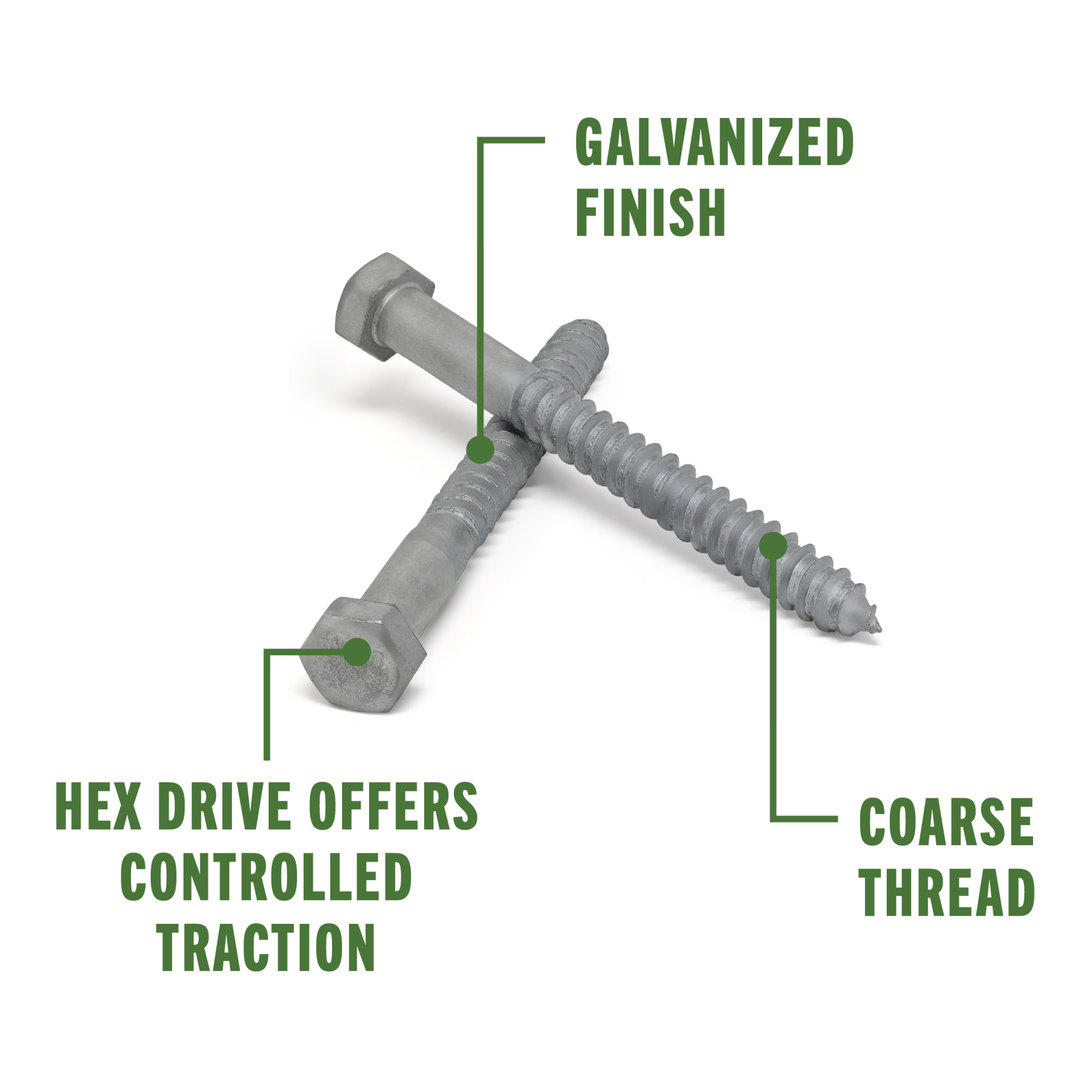 Hillman Galvanized Hex Lag Screw 1/2 in. x 5 in.