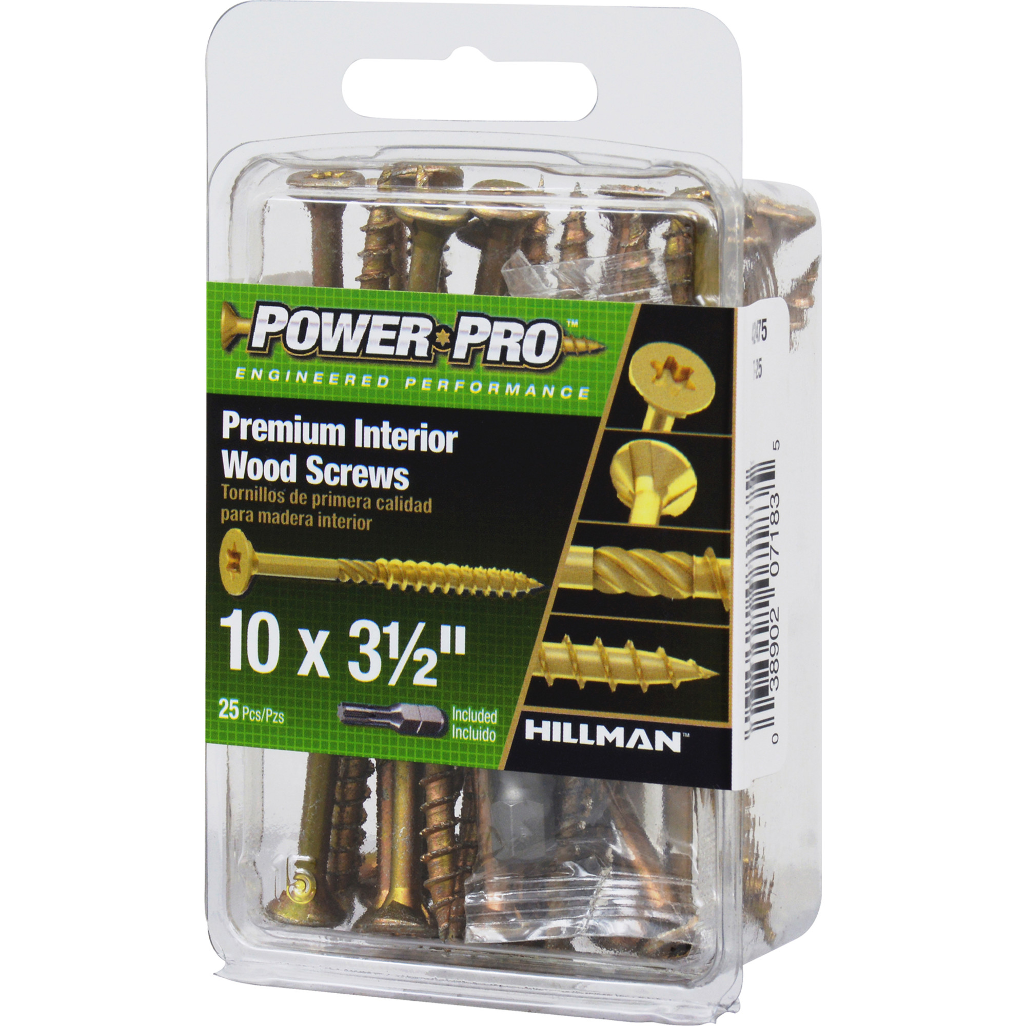 Power Pro Premium Interior Wood Screws (#10 x 3-1/2 in.) - 25 pc