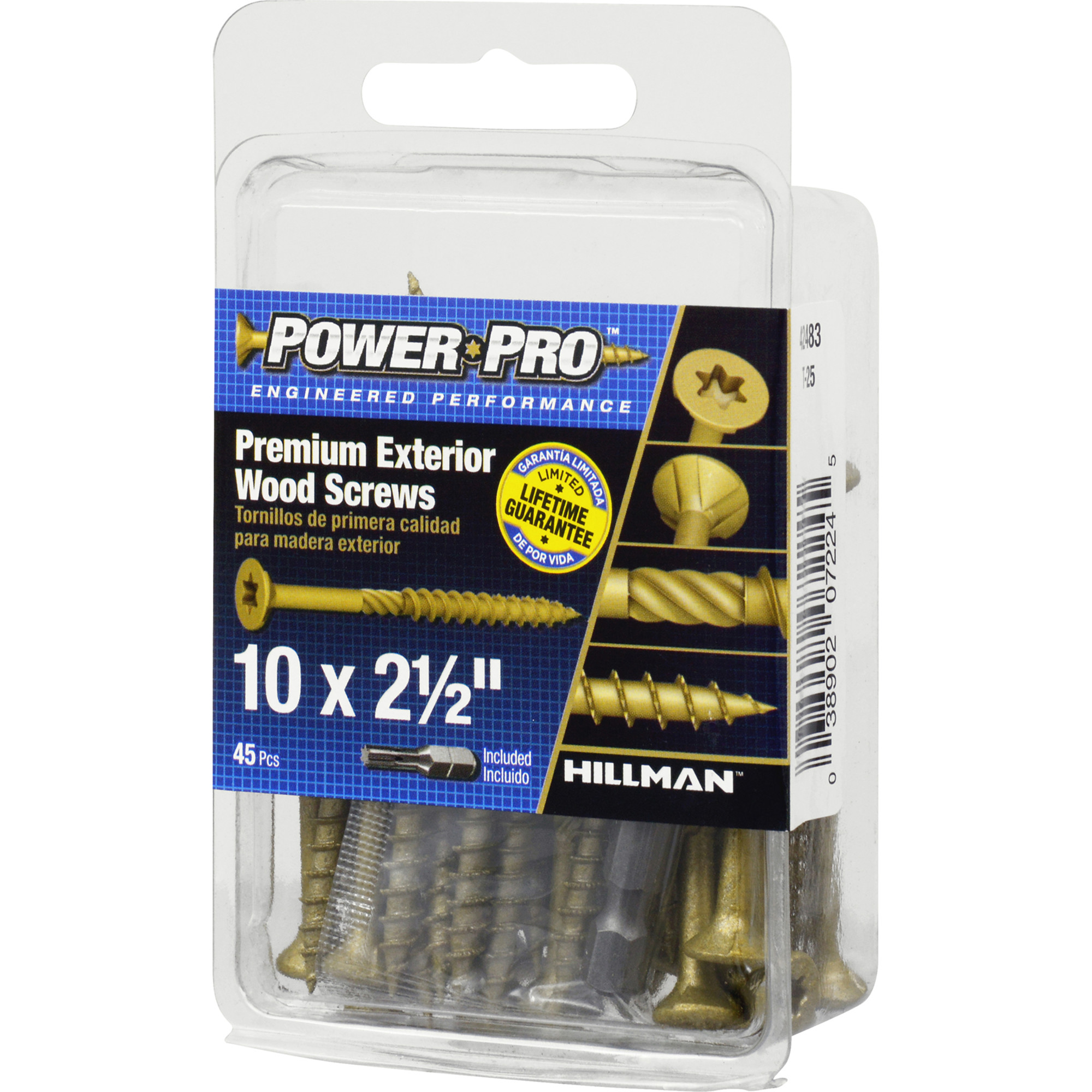 Power Pro Premium Bronze Exterior Wood Screws (#10 x 2-1/2 in.) - 45 pc