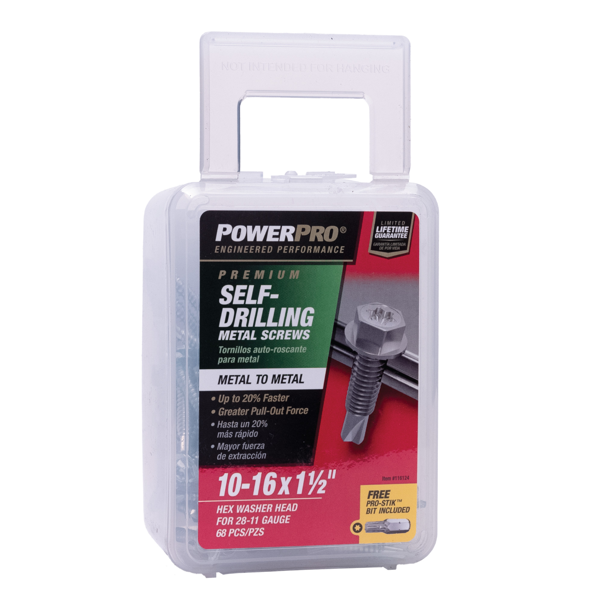 Power Pro Premium Hex Zinc Sheet Metal Self-Drilling Screws (#10-32x1-1/2 in.)-68pc