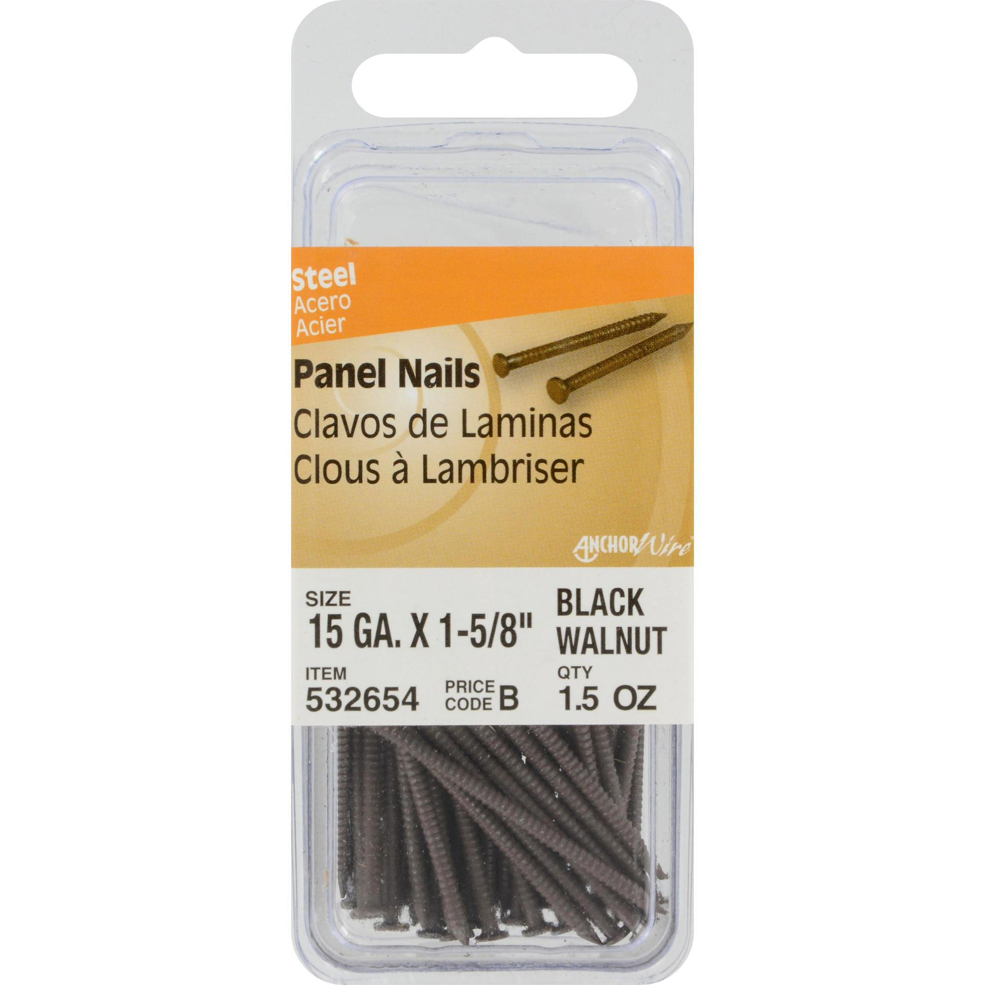 Anchor Wire Black Walnut Panel Nails (1-5/8 in.) - 44 pc