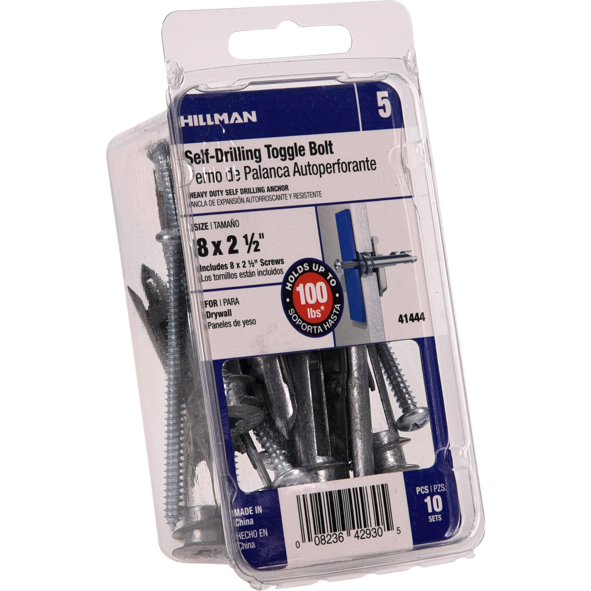 Hillman Self-Drilling Toggle Bolts w/#8 x 2-1/2 in. Screws - 10 pc