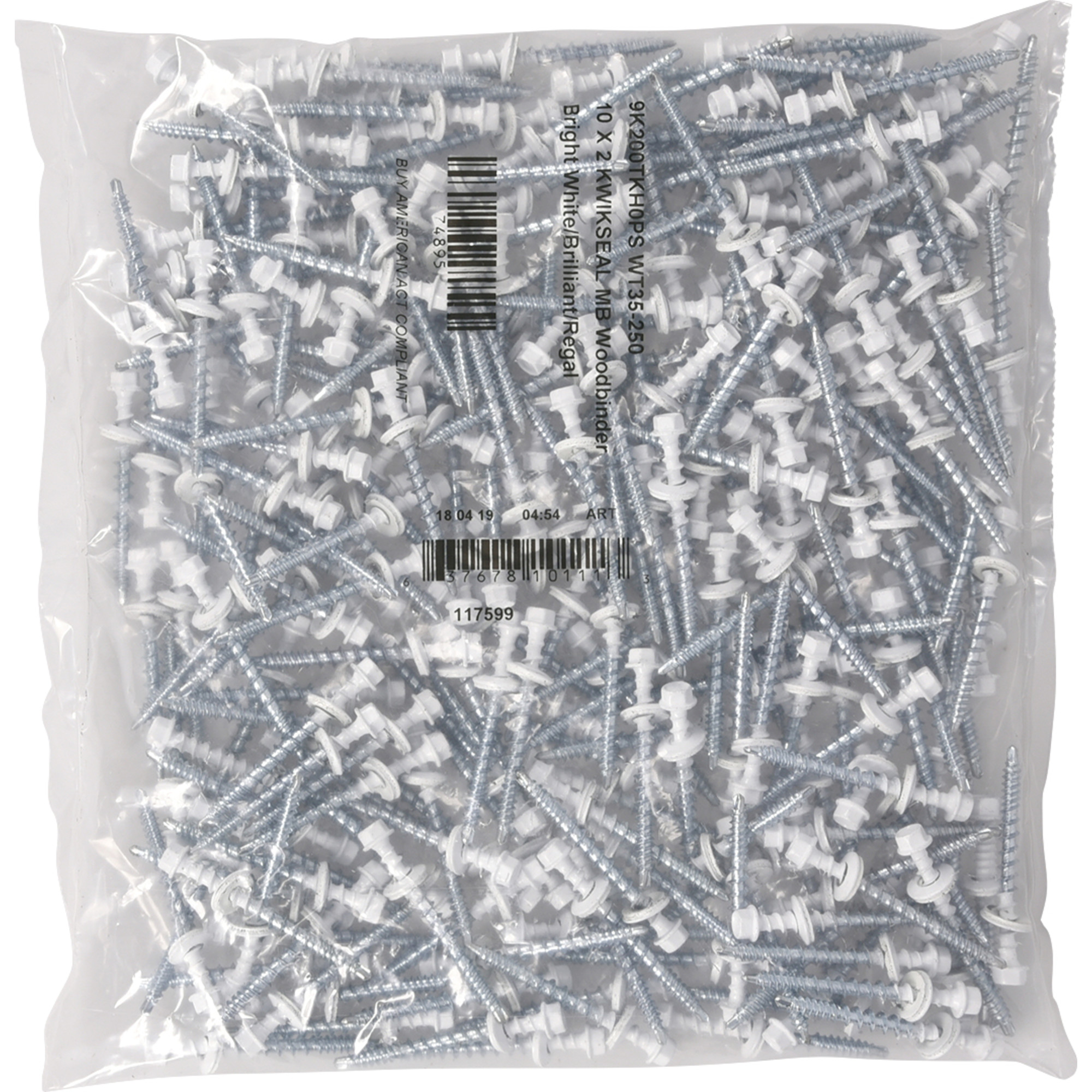 Power Pro White Self Drilling Metal-to-Wood Roofing Screws (#10 x 2 in.) - 250 pc