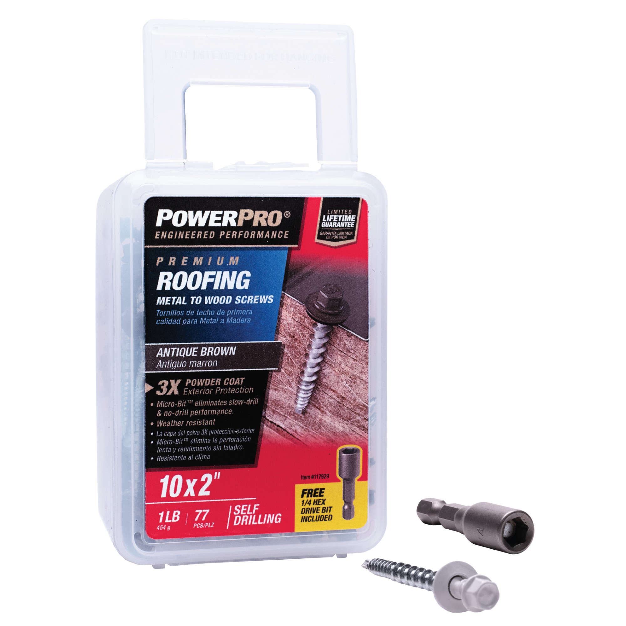 Power Pro White Self Drilling Metal-to-Wood Roofing Screws (#10 x 2 in.) - 77 pc