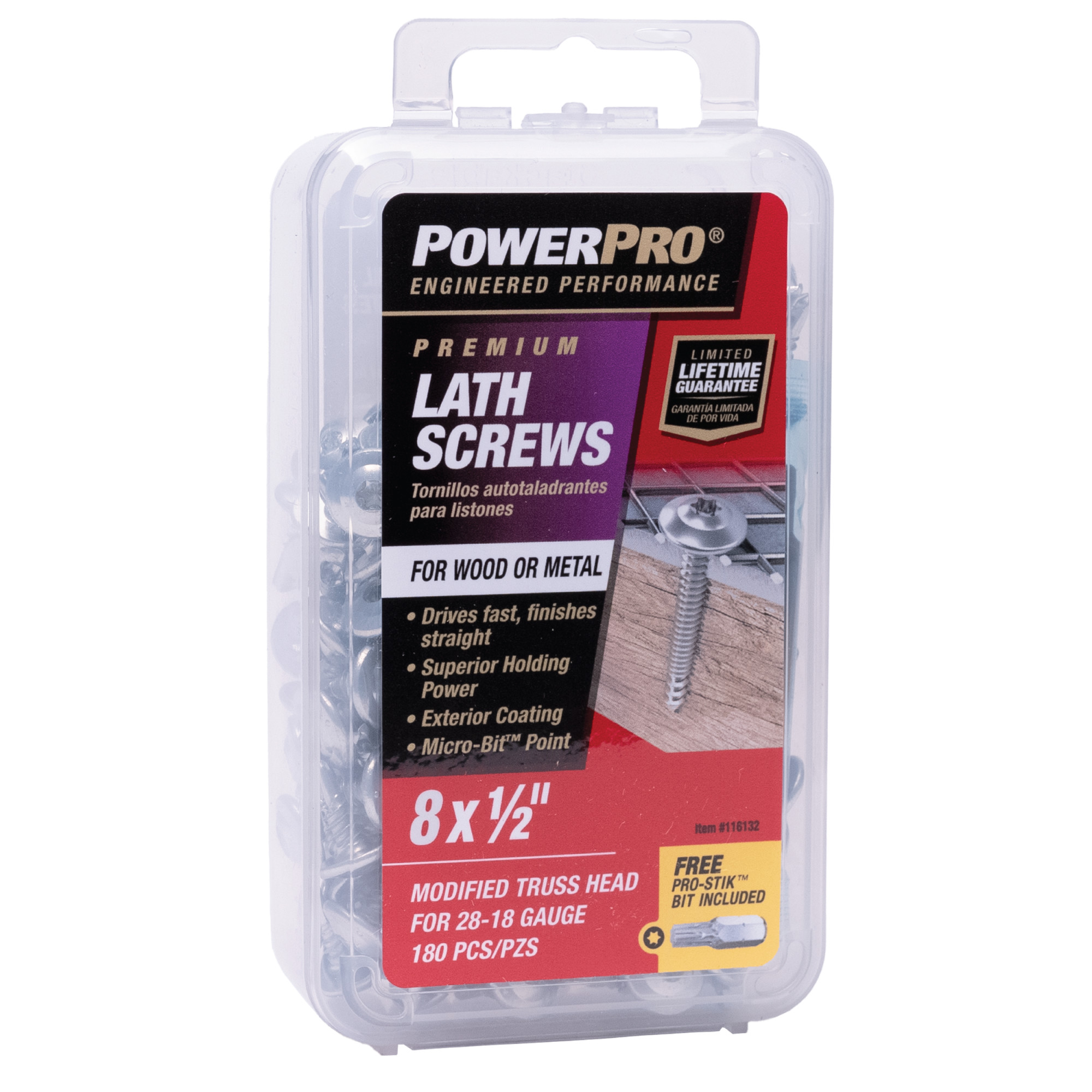 Power Pro Stainless Steel Truss-Head Lath Screws (#8 x 1/2 in.) - 1lb Box
