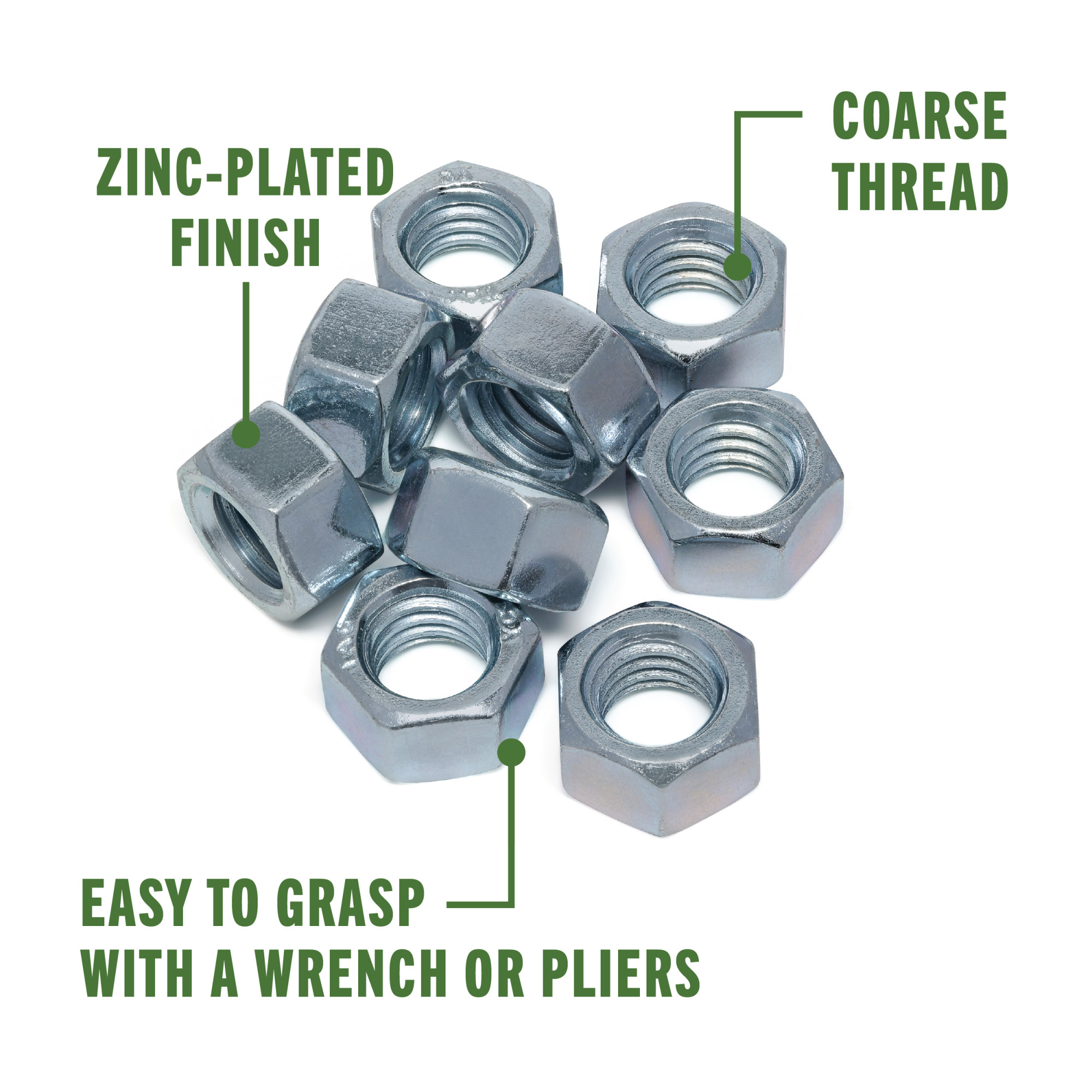 Hillman Coarse Thread Hex Nuts 5/16 in.-18