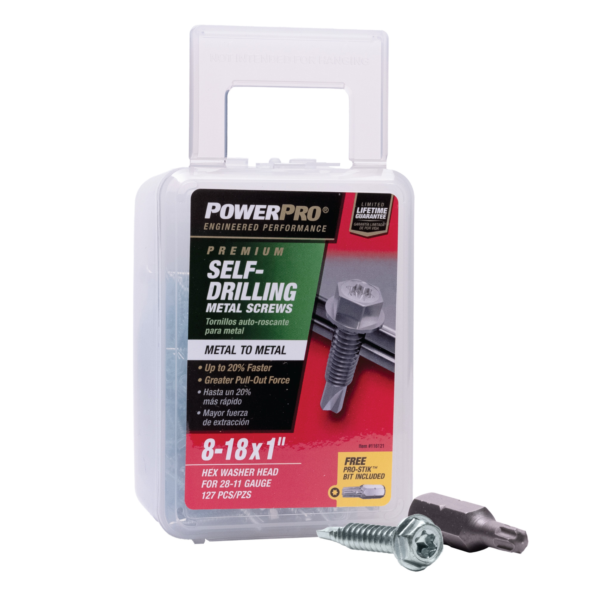 Power Pro Premium Hex Zinc Sheet Metal Self-Drilling Screws (#8-32 x 1 in.) - 127pc