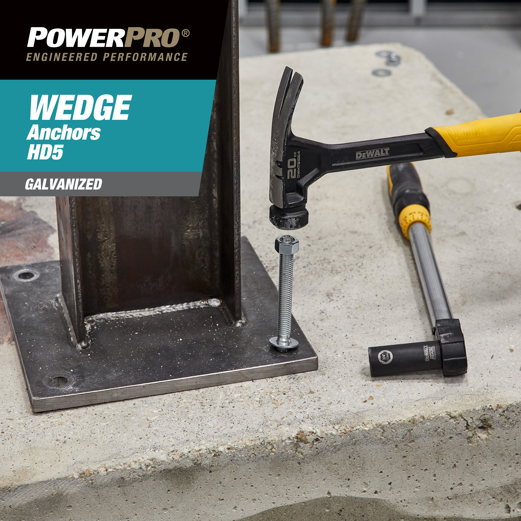 Power Pro HD5 Hot Dipped Galvanized Wedge Anchors (5/8 in. x 8-1/2 in.) - 10 pc