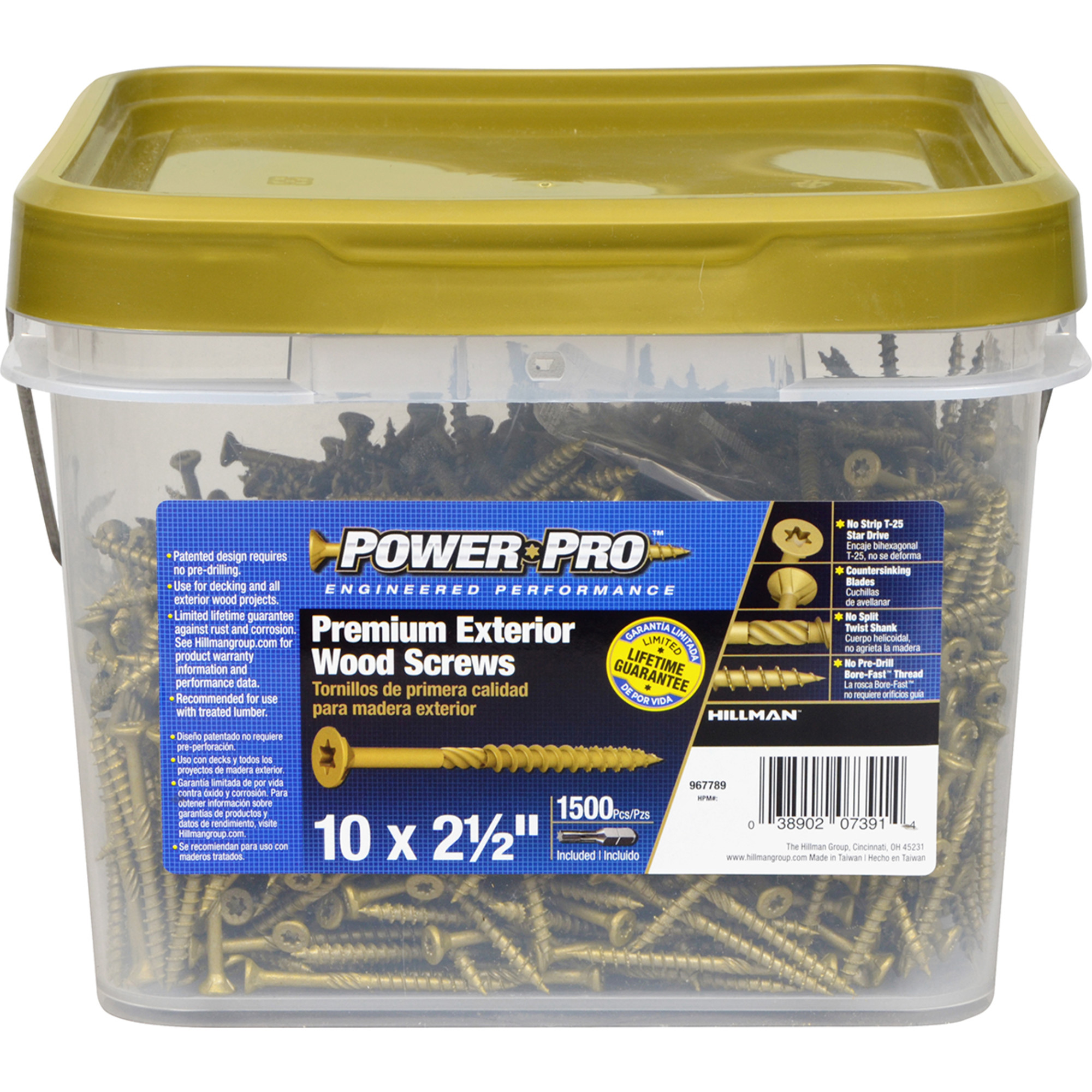 Power Pro Premium Bronze Exterior Wood Screws (#10 x 2-1/2 in.) - 1500 pc