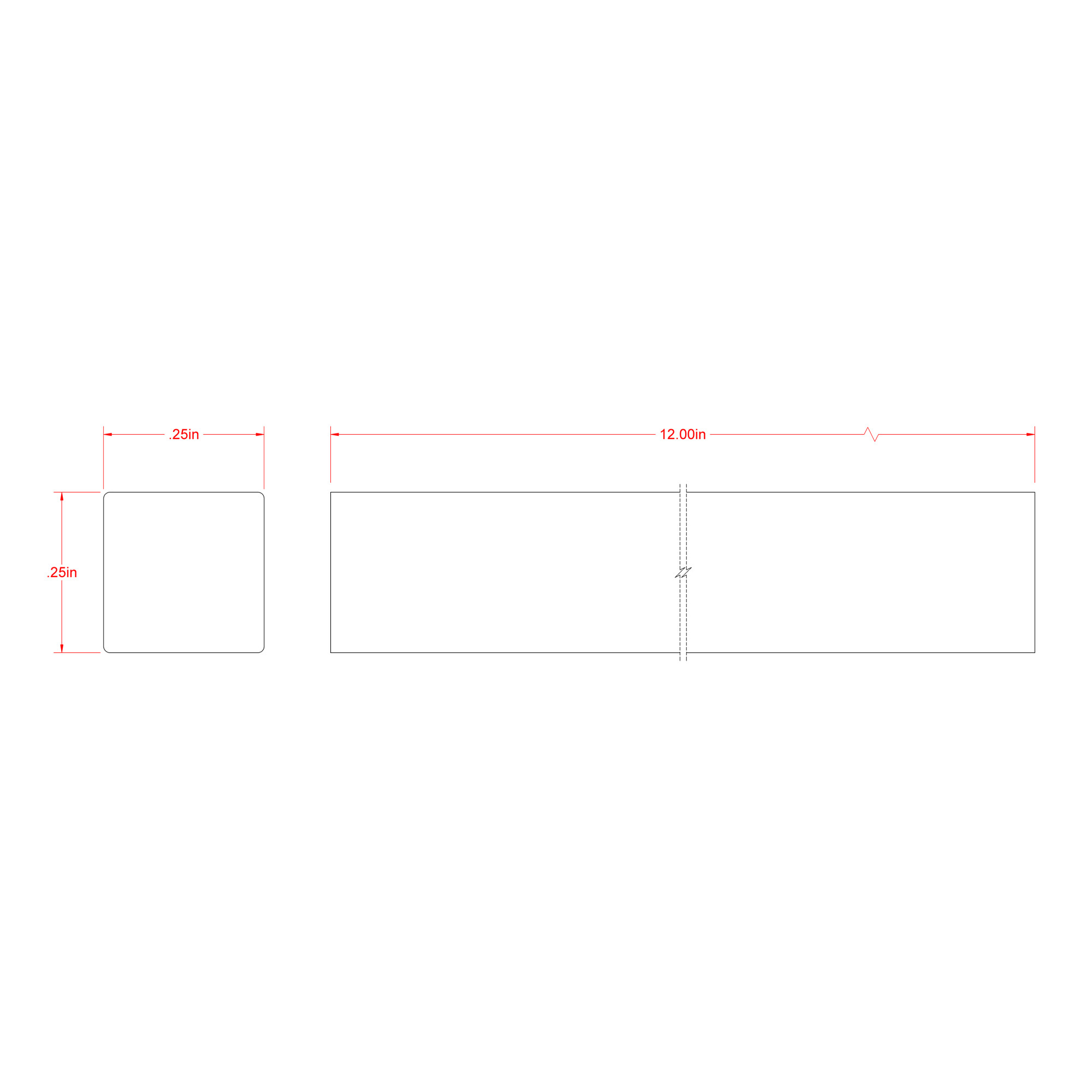 SteelWorks Square Key Stock Zinc-Plated (1/4 in. x 1 ft.)