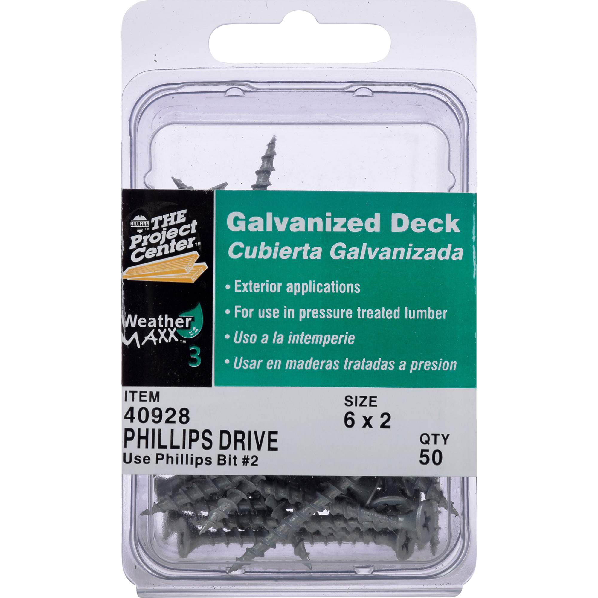 Project Center Galvanized Phillips Deck Screws (#6 x 2 in.) - 50 pc