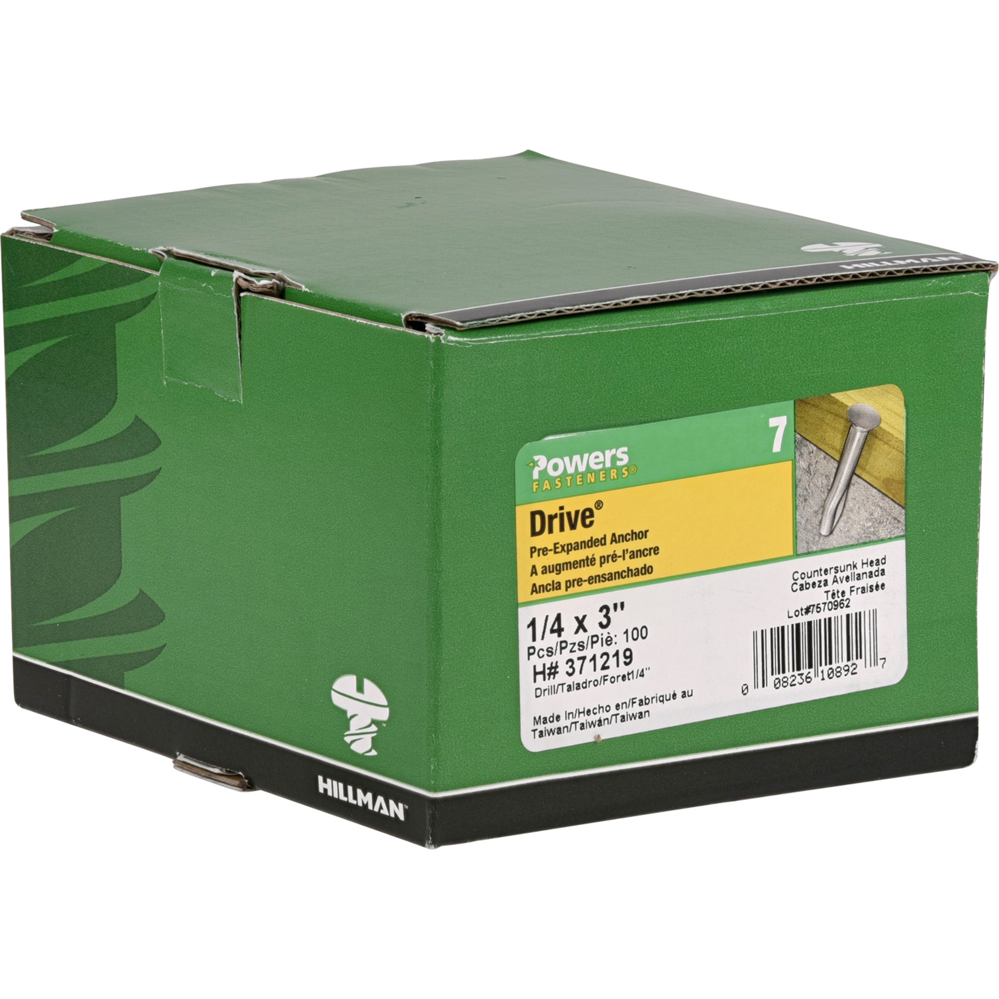 Hillman Flat Head Split Drive Anchor (1/4 in.-20 x 3 in.) - 100 pc