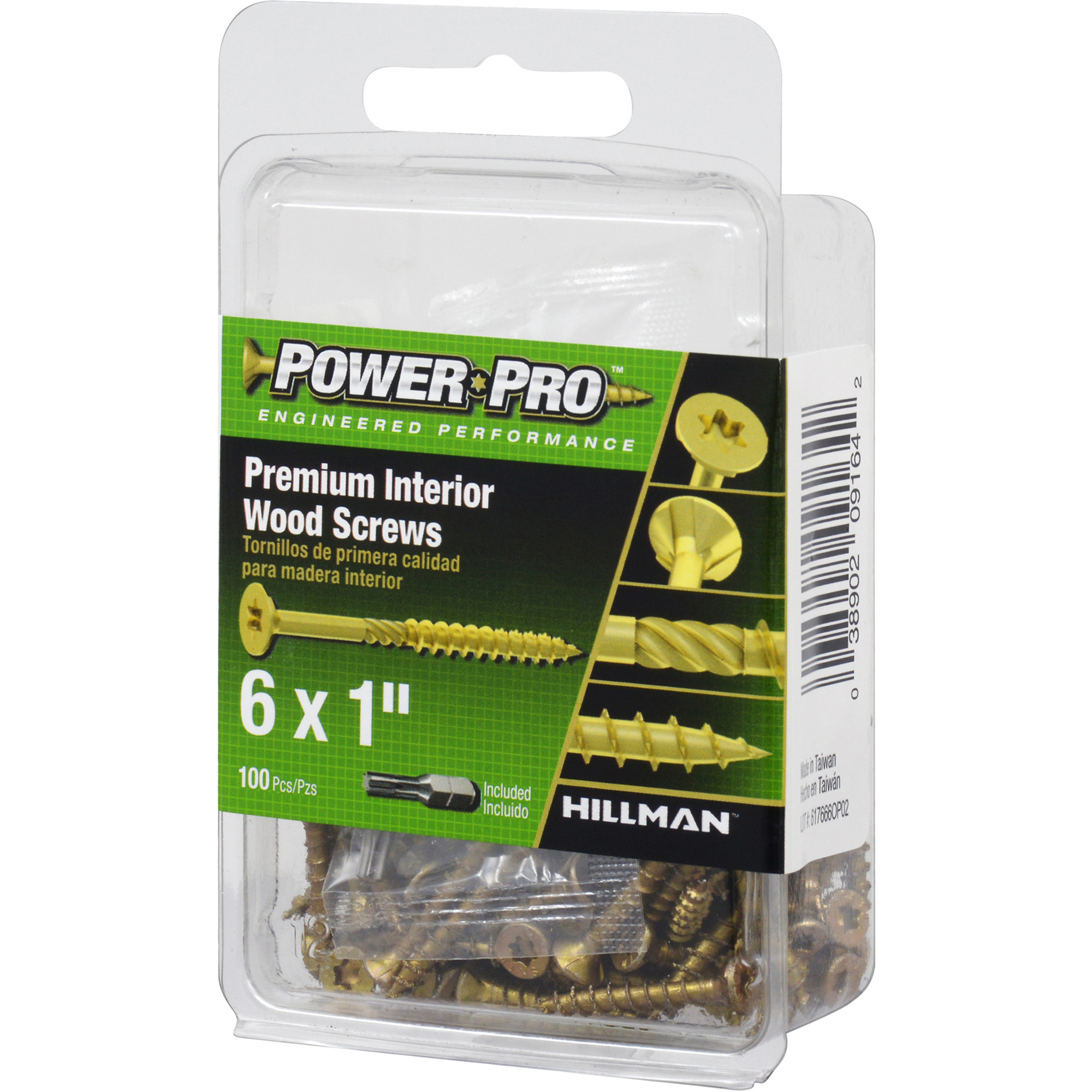 Power Pro Premium Interior Wood Screws (#6 x 1 in.) - 100 pc