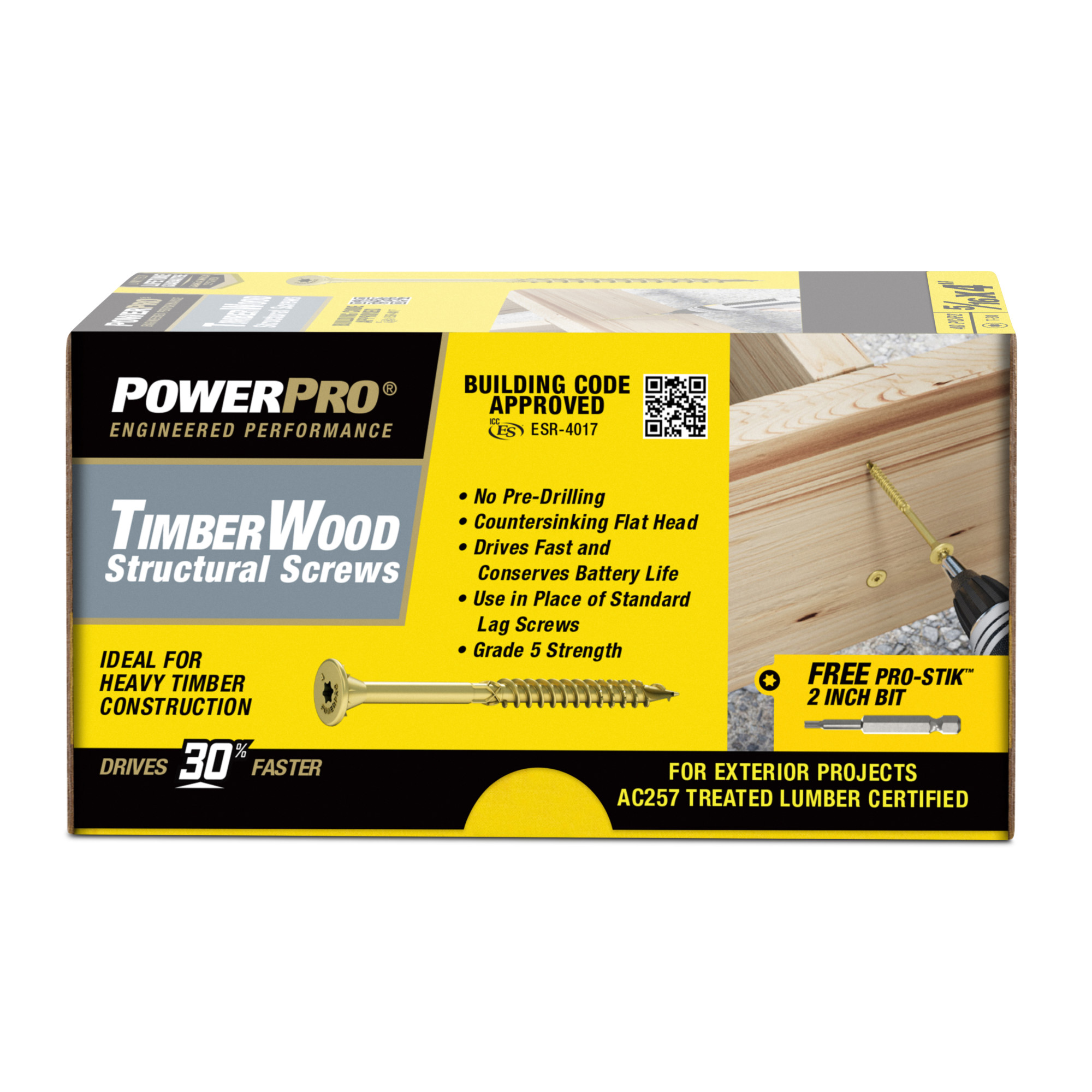Power Pro TimberWood Bronze Structural Screws (5/16 in. x 4 in.) - 40pc