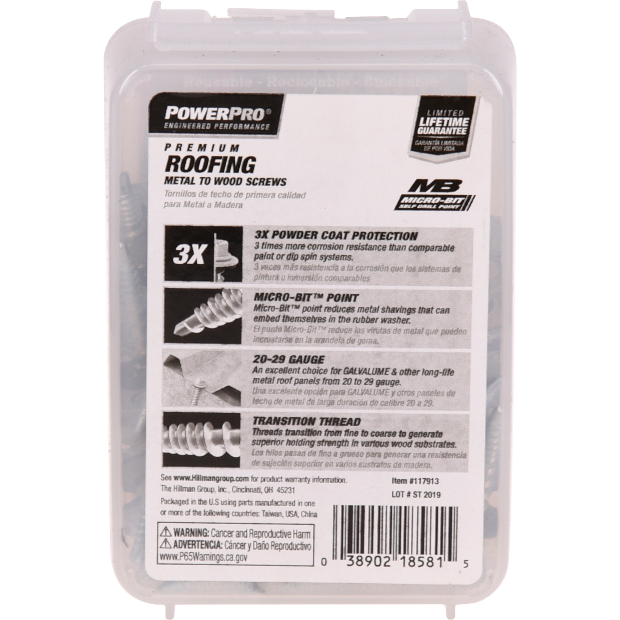 Power Pro Silver Self Drilling Metal-to-Wood Roofing Screws (#10 x 1-1/2 in.)-98 pc