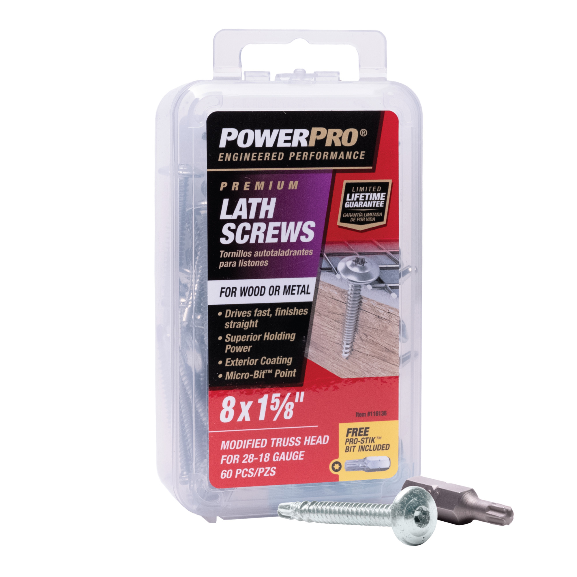 Power Pro Stainless Steel Truss-Head Lath Screws (#8 x 1-5/8 in.) - 1lb Box