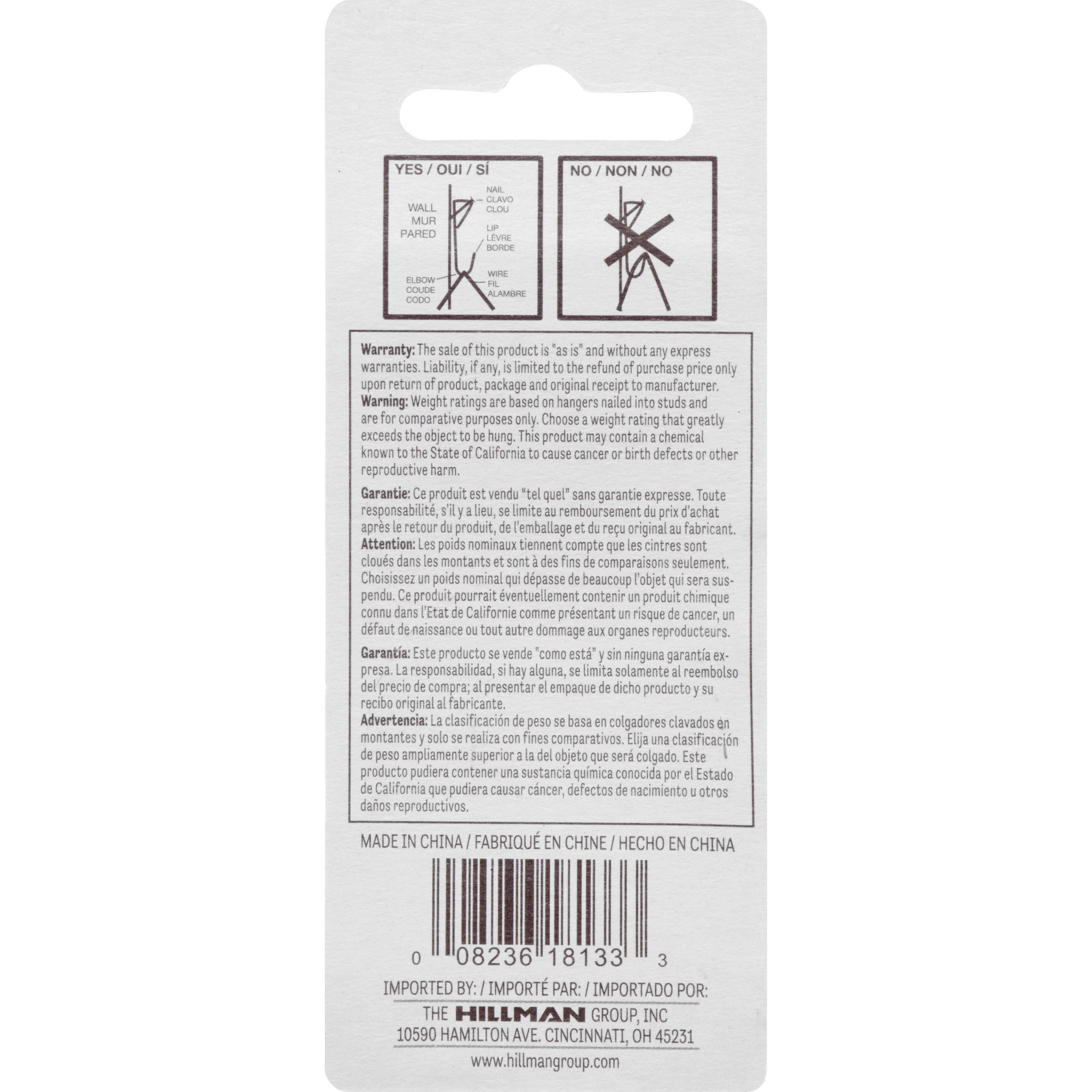 Hillman Conventional Picture Hangers Zinc 20lb 8 Pack