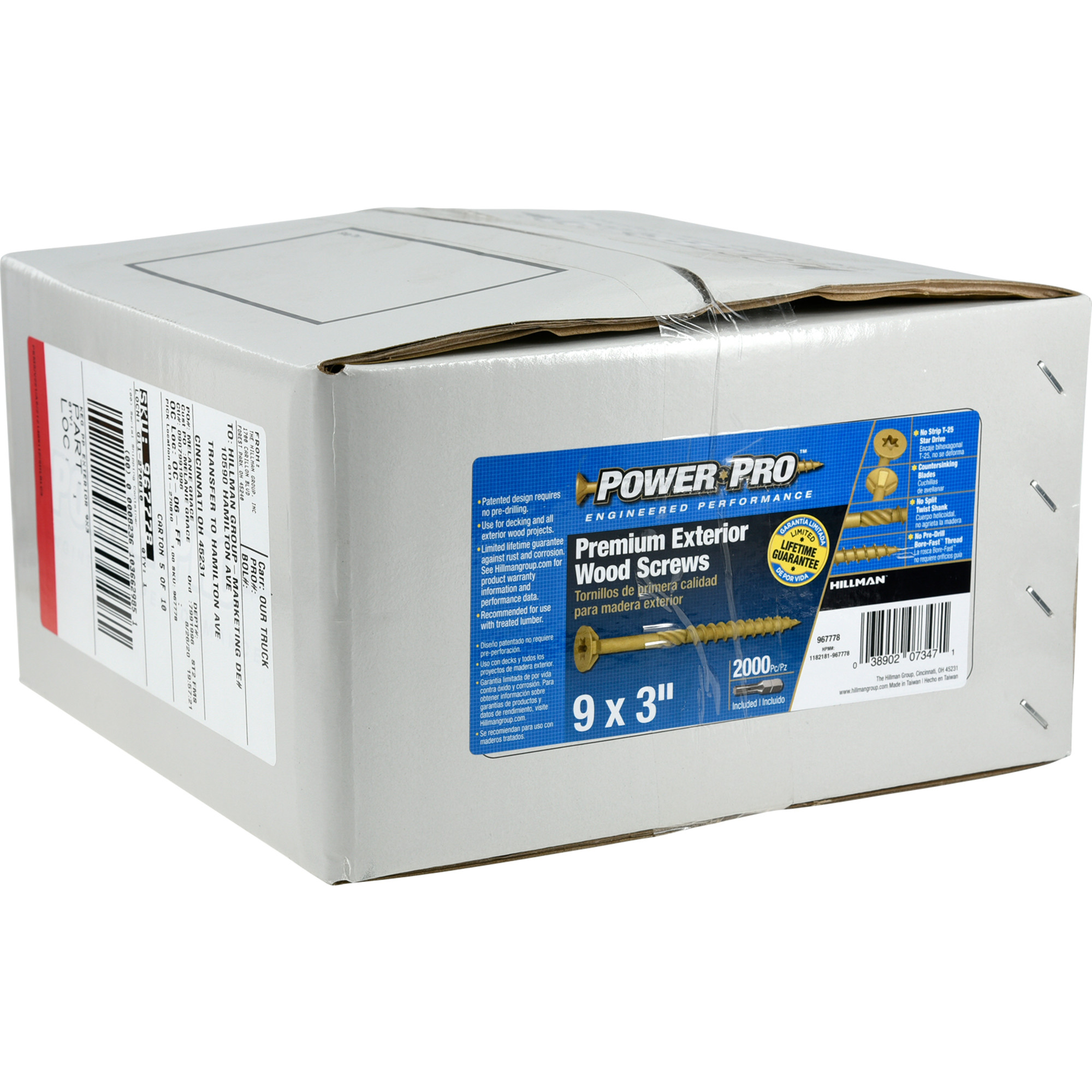 Power Pro Premium Bronze Exterior Wood Screws (#9 x 3 in.) - 2000 pc