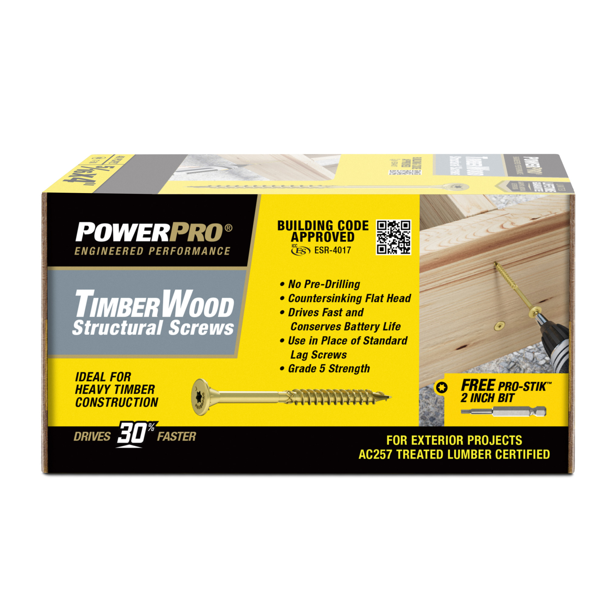 Power Pro TimberWood Bronze Structural Screws (5/16 in. x 4 in.) - 40pc