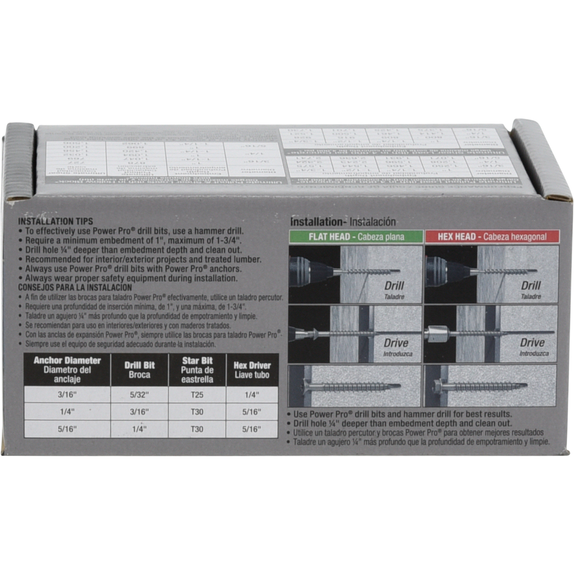 Power Pro White Flat-Head Concrete Screw Anchor (3/16 in. x 1-3/4 in.) - 100 pc