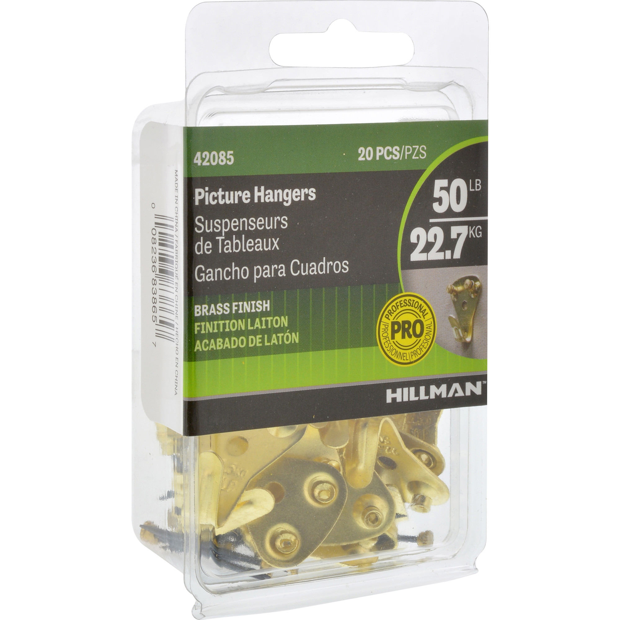 Hillman Professional Picture Hangers Brass 50lb 20 Pack